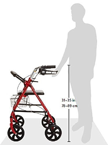 Medical Rollator Walker with Seat - Stable Mobility Support - Height Adjustable