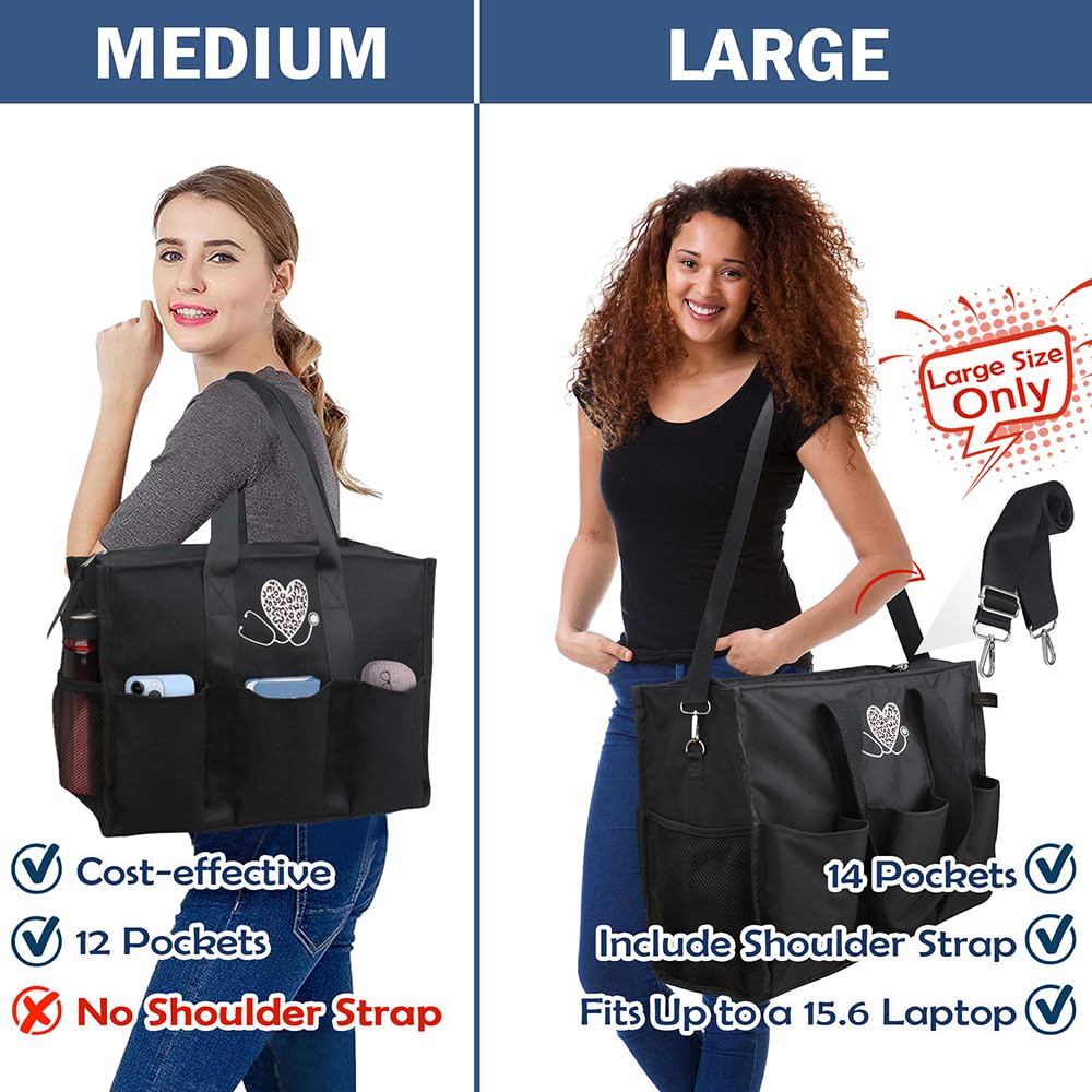 Nurse Bags for Work Nursing Bag Multiple Pockets Waterproof Organizing Zip Top Clinical Bag