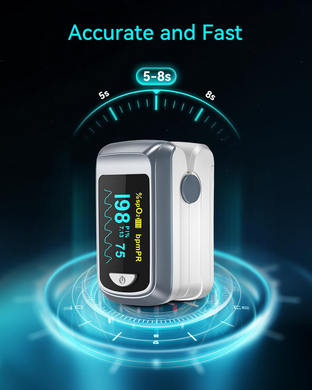 Fingertip Pulse Oximeter Blood Oxygen Saturation Monitor Pulse