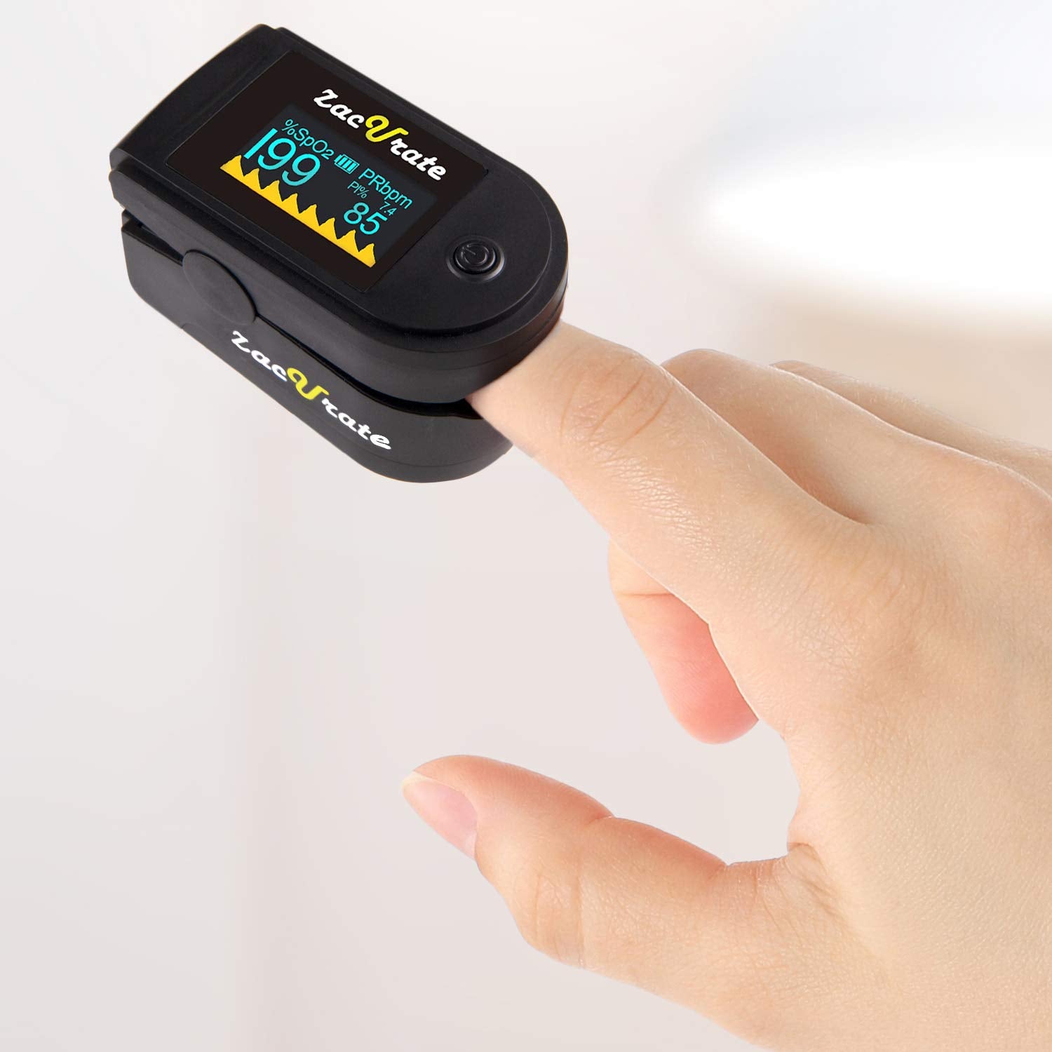 Pro Series 500DL Fingertip Pulse Oximeter Blood Oxygen Saturation Monitor with Silicone Cover, Batteries and Lanyard (Royal Black)