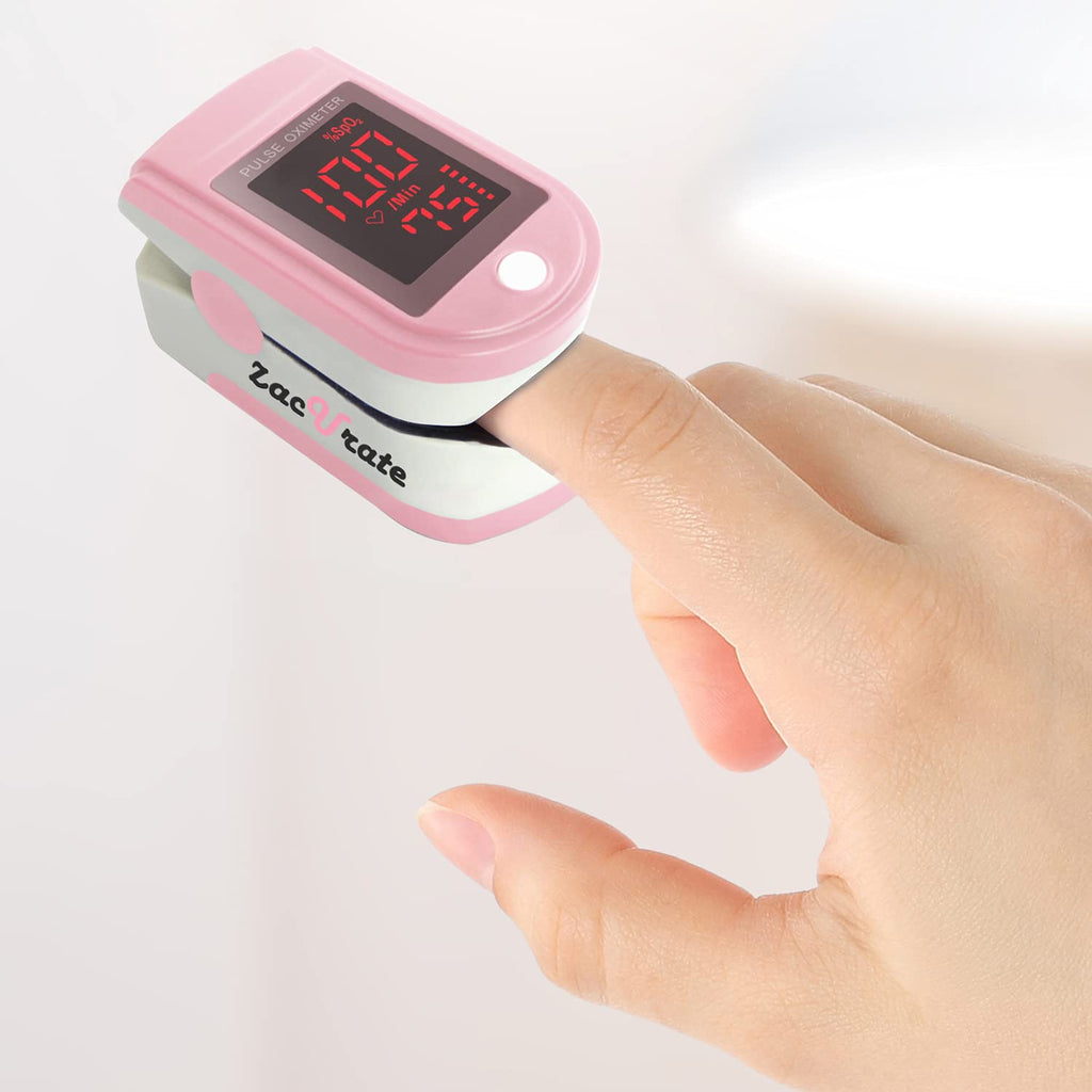500DL Fingertip Pulse Oximeter Blood Oxygen Saturation Monitor with Silicone Cover, Batteries and Lanyard
