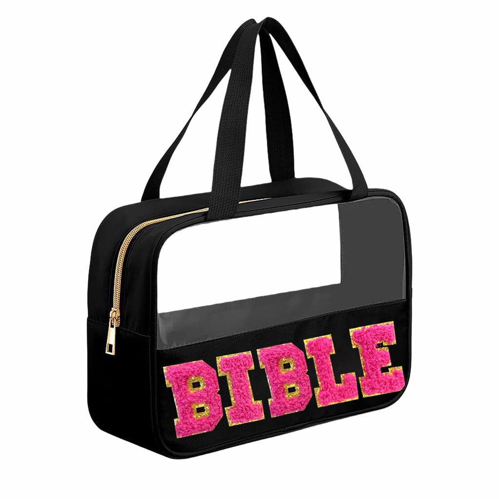 Letter MEDS Bag Clear Medical Medicine bag for Traveling Preppy Emergency Patch Bag with Handle