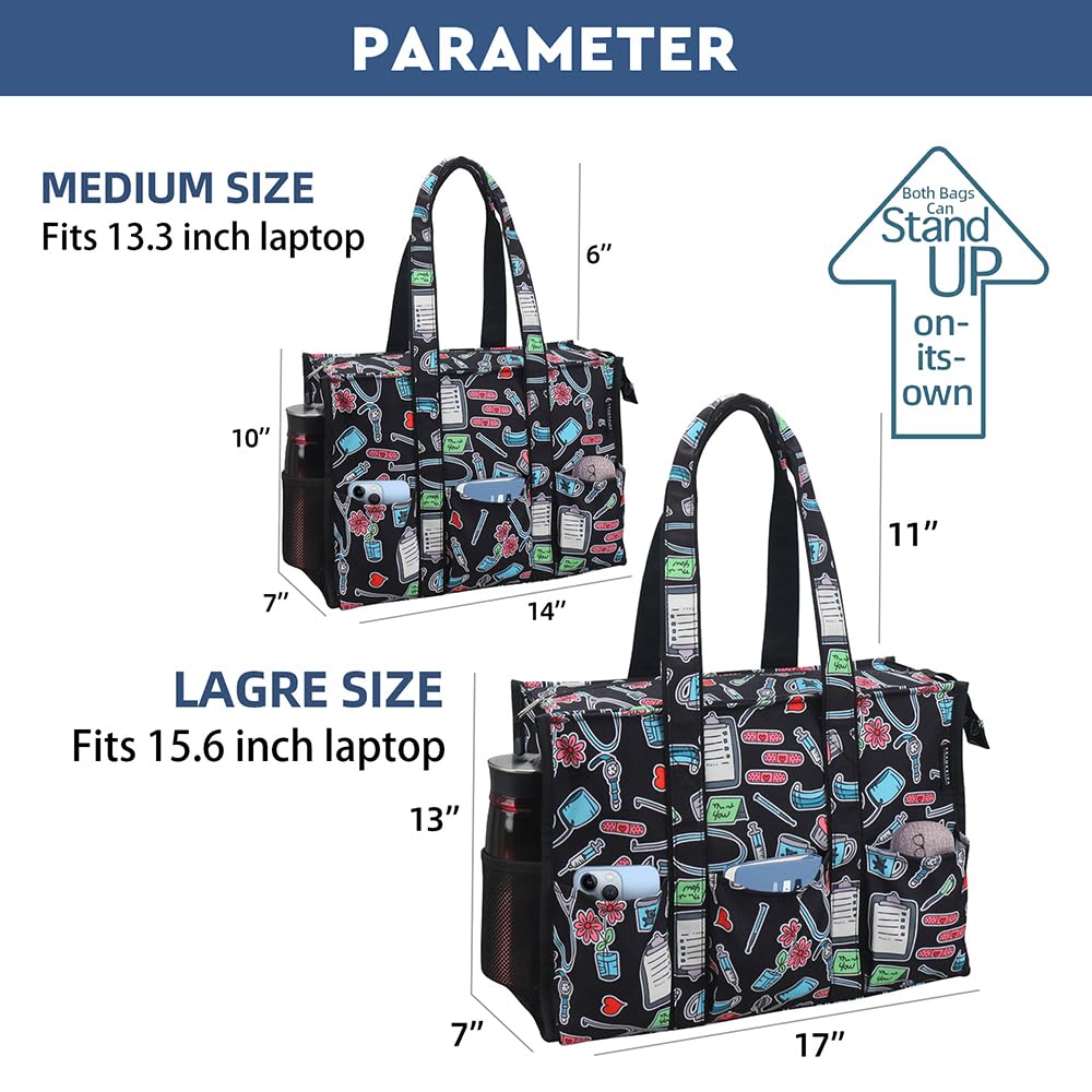 Nurse Bags for Work Nursing Bag Multiple Pockets Waterproof Organizing Zip Top Clinical Bag