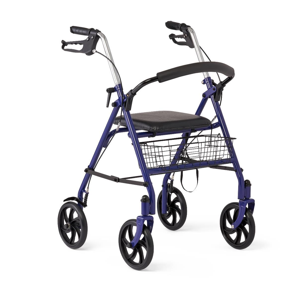 Steel Rollator Walker with 8 Inch Wheels, Folding Rolling Walker