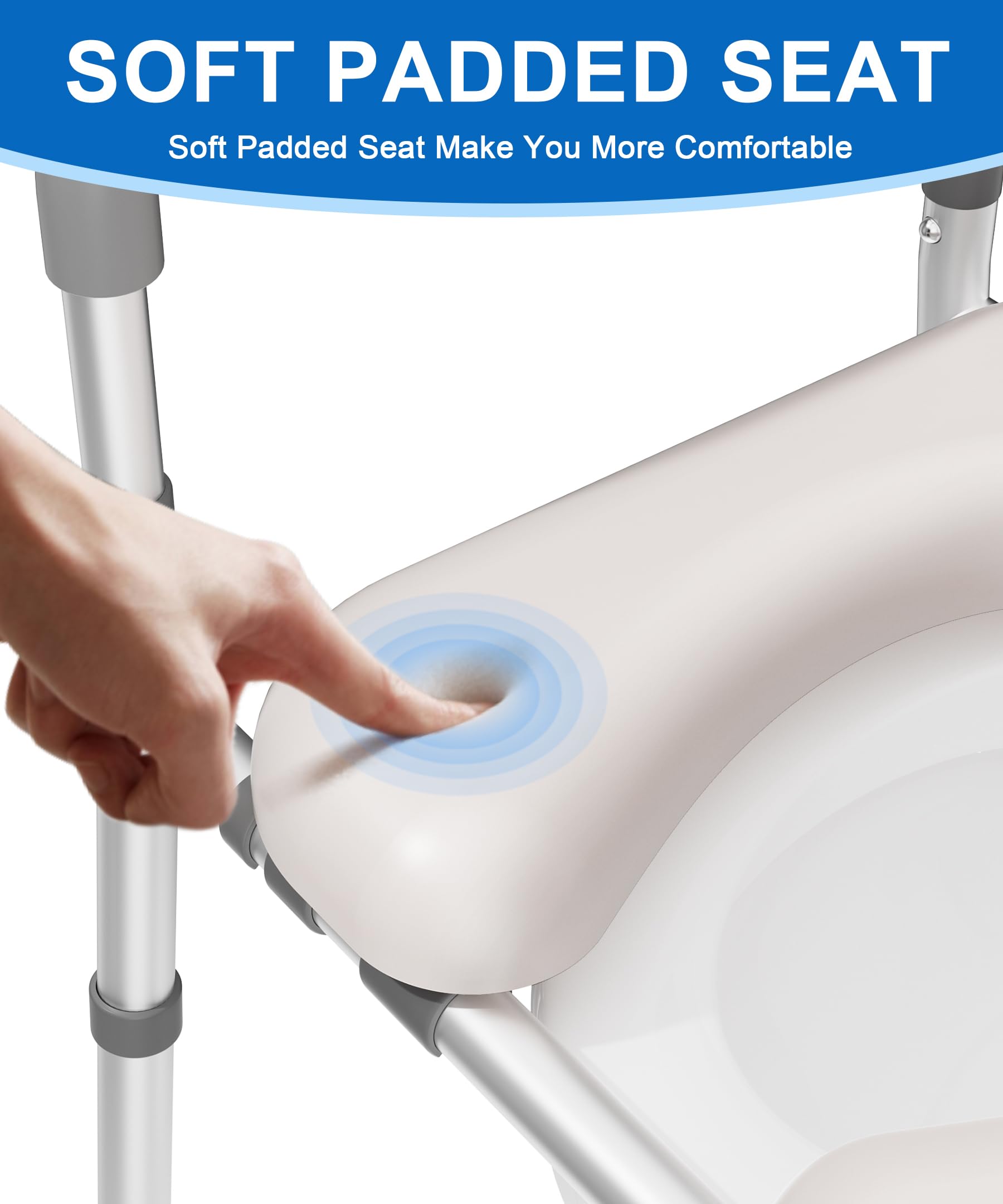Raised Toilet Seat with Handles, Toilet Seat Riser for Seniors with Adjustable Height & Width, FSA HSA Eligible 400lb Handicap