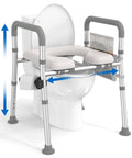 Raised Toilet Seat with Handles, Toilet Seat Riser for Seniors with Adjustable Height & Width, FSA HSA Eligible 400lb Handicap