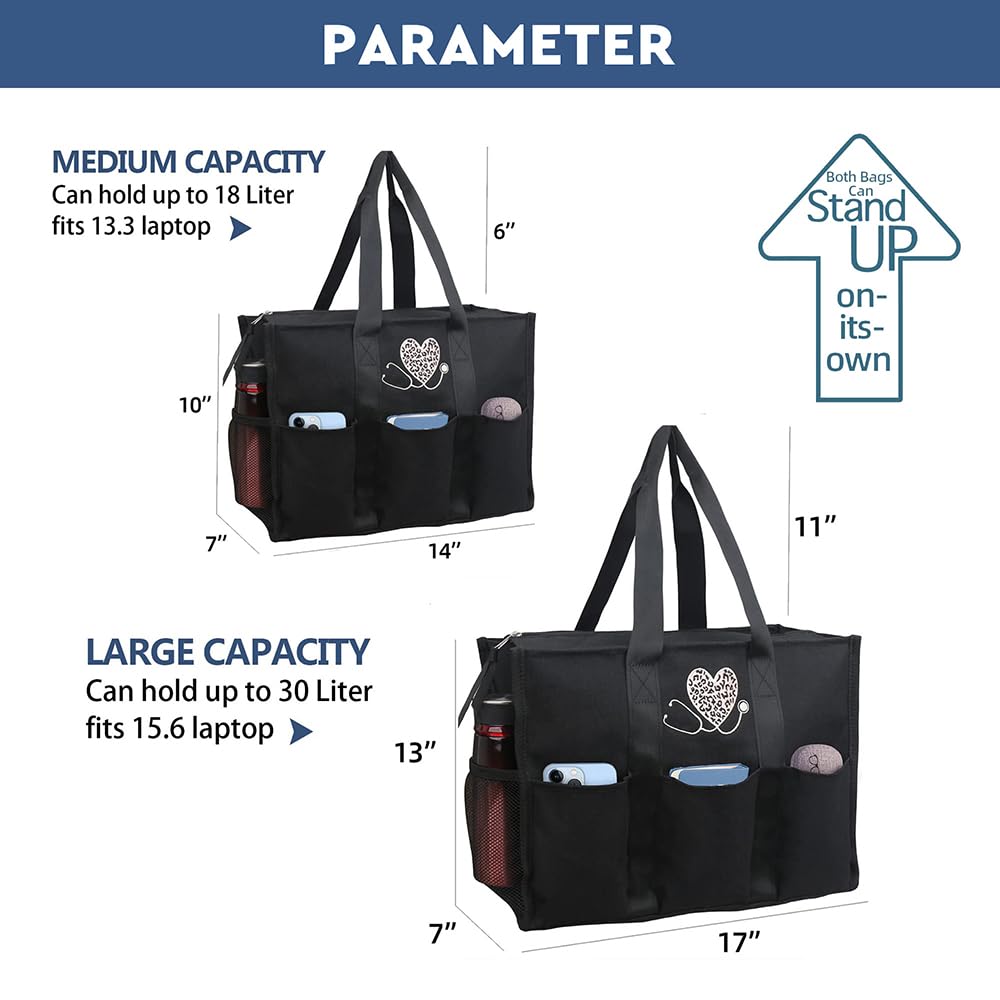 Nurse Bags for Work Nursing Bag Multiple Pockets Waterproof Organizing Zip Top Clinical Bag