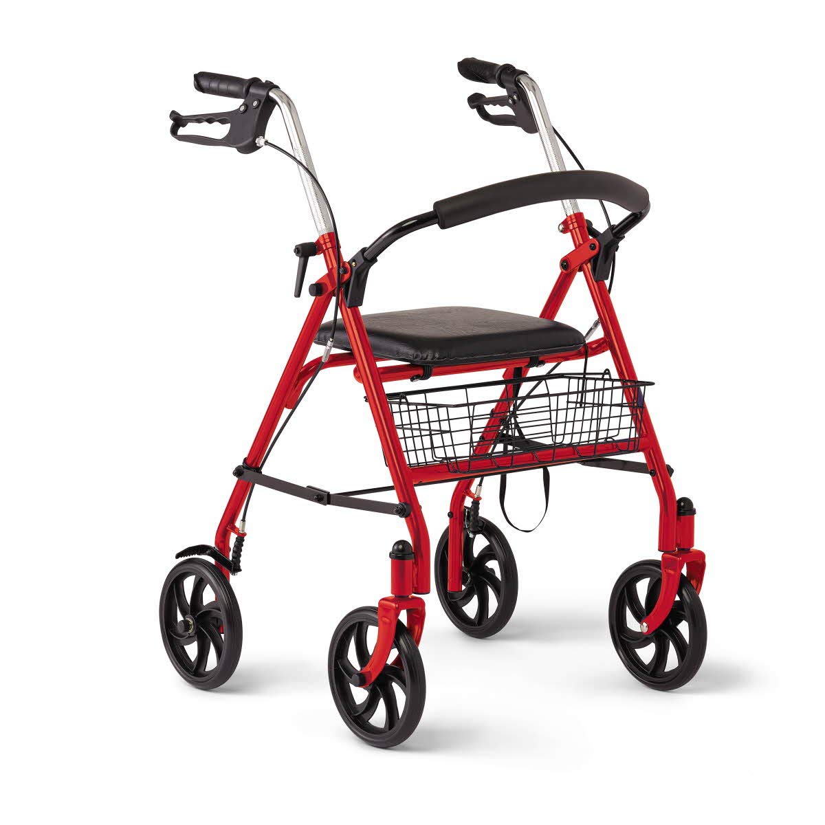 Steel Rollator Walker with 8 Inch Wheels, Folding Rolling Walker