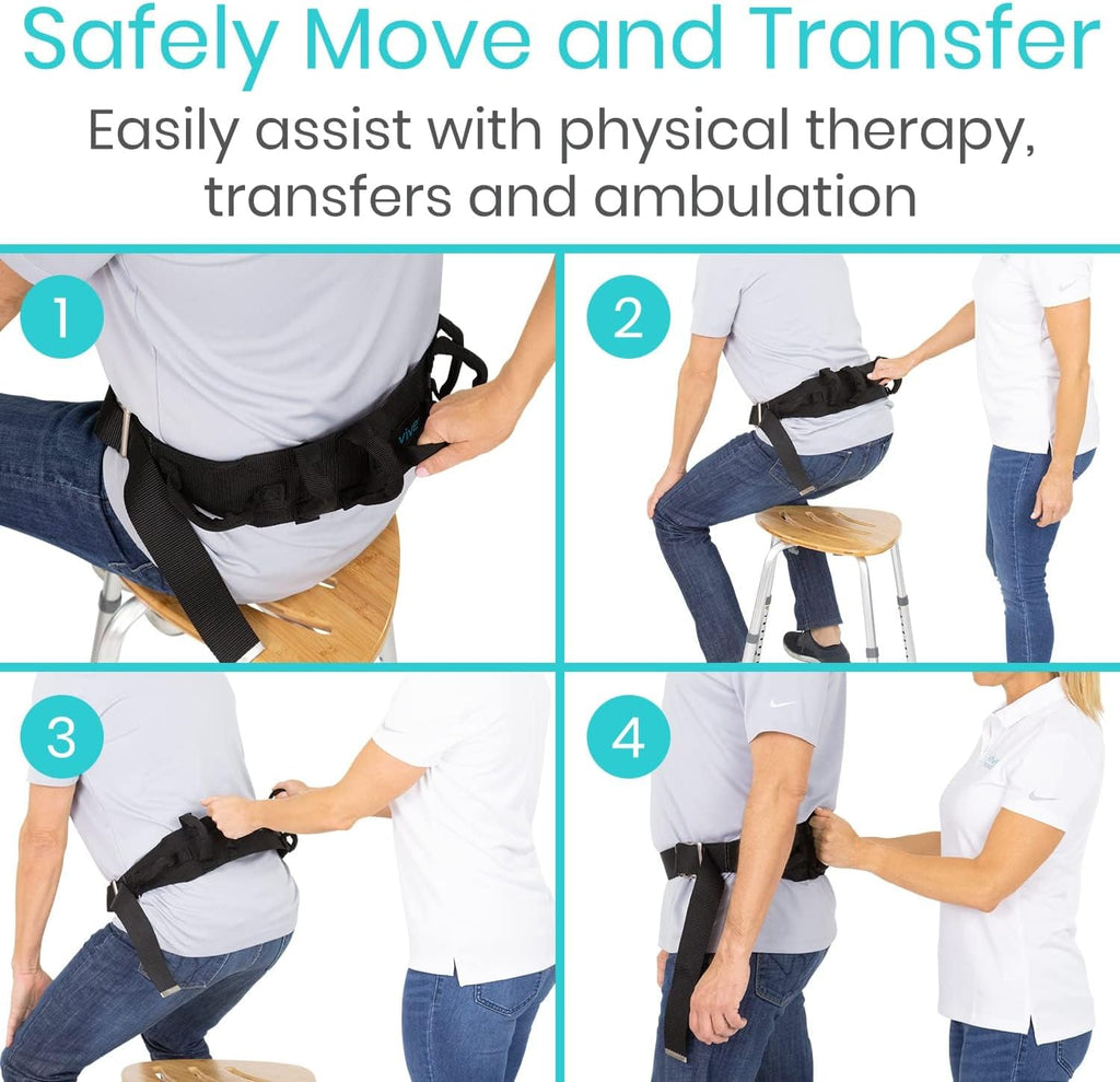 Gait Belt (300lbs) Transfer Belt with Handles - Medical Nursing Safety Patient Assist - Bariatric, Elderly, Handicap, Physical Therapy