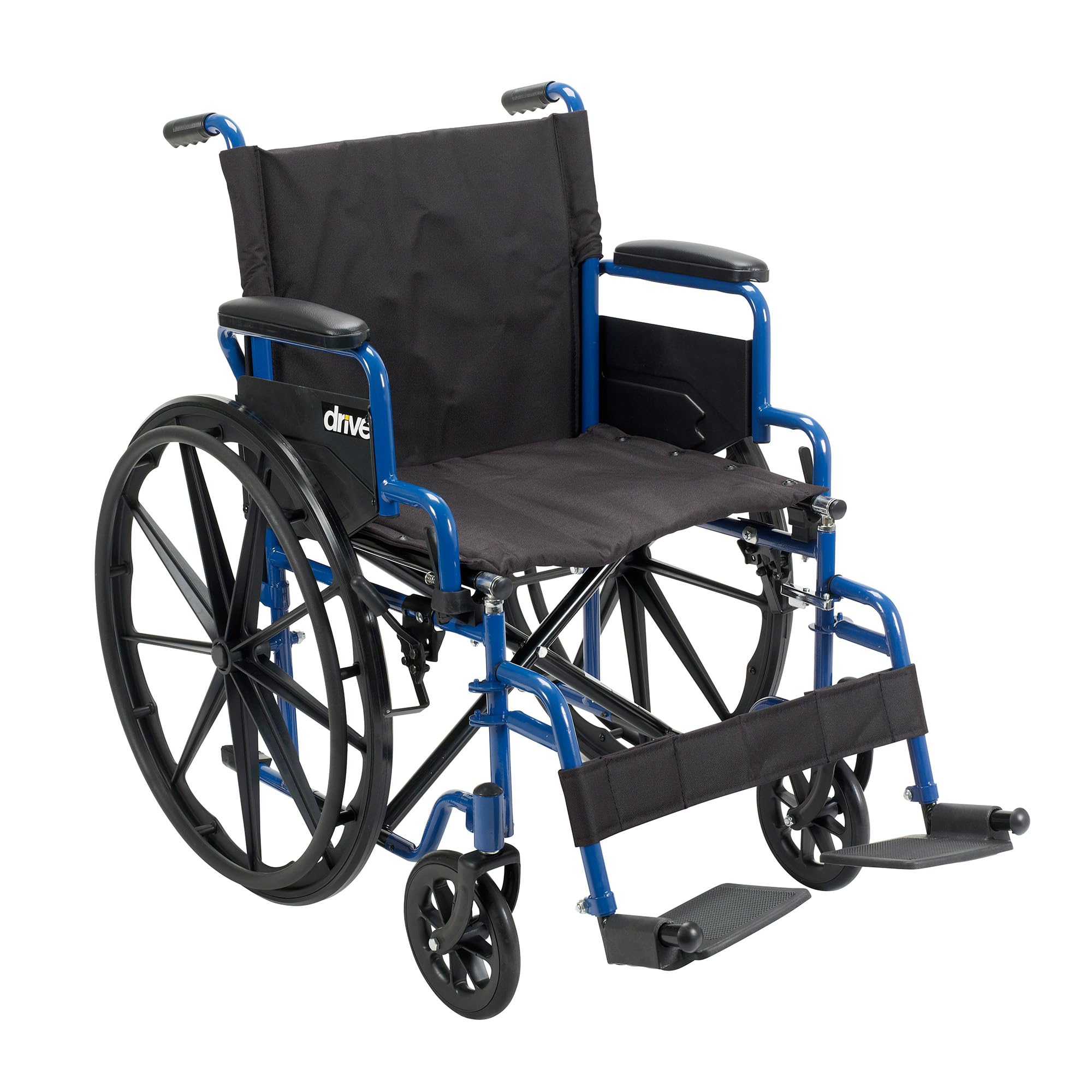 Medical Blue Streak Lightweight Wheelchair - Portable Folding Mobility Aid - Swing-Away