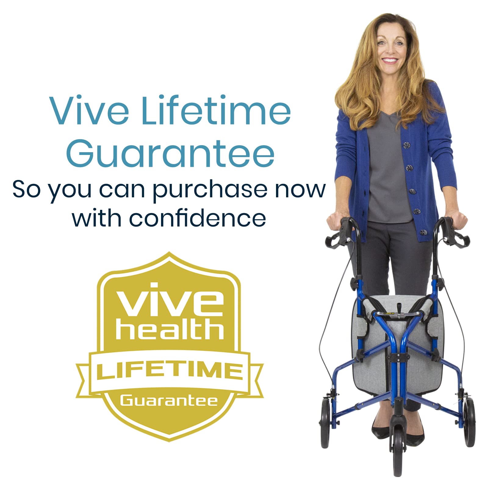 Mobility 3 Wheel Walker - Three Wheeled Rollator for Seniors