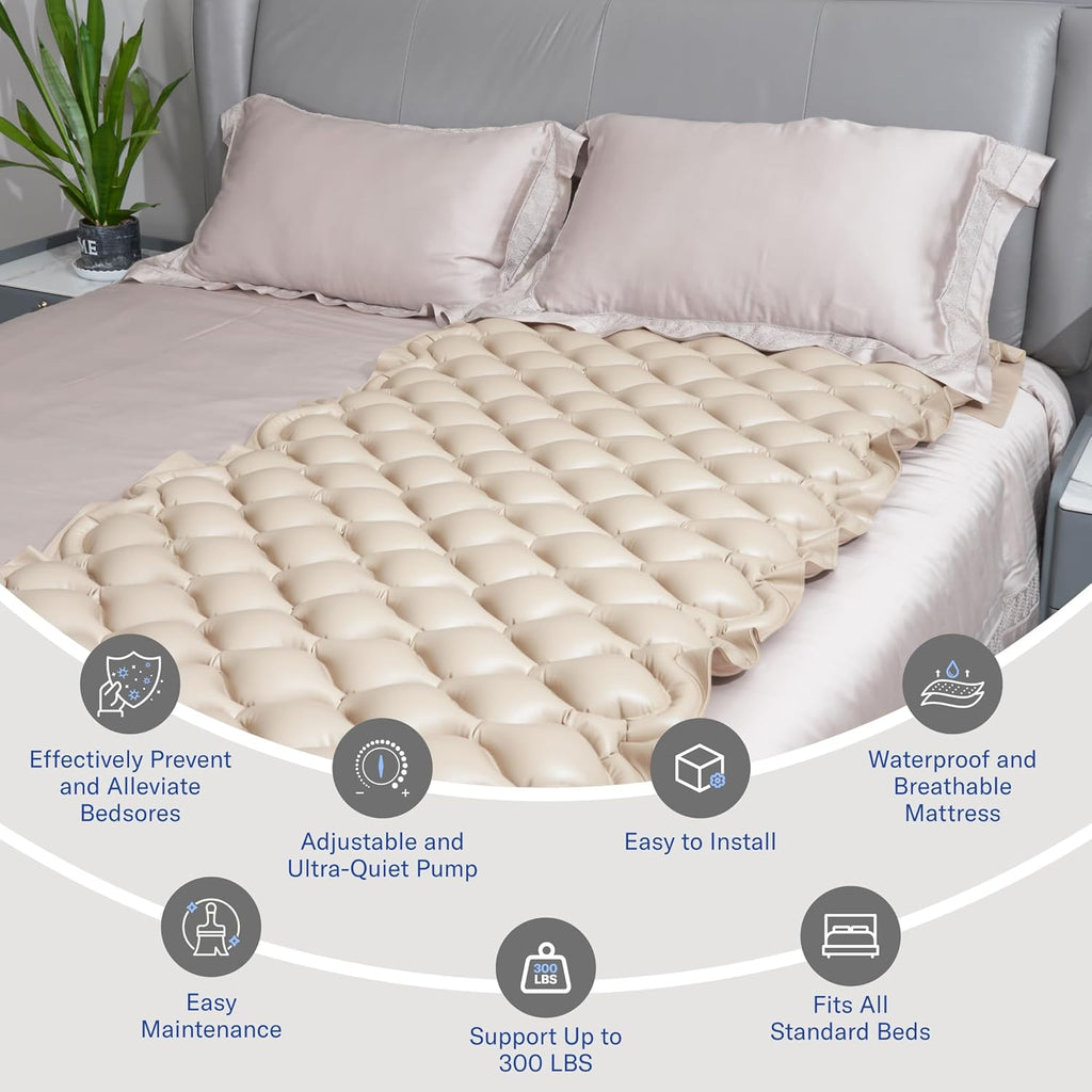 Air Pressure Mattress Pad for Bed Sore and Ulcer Prevention, Hospital & Home Use Medical Mattress Topper for Bedridden Patient