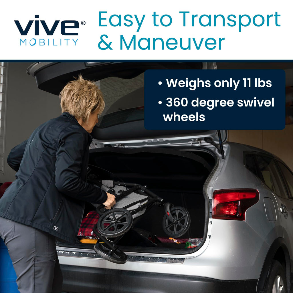 Mobility 3 Wheel Walker - Three Wheeled Rollator for Seniors