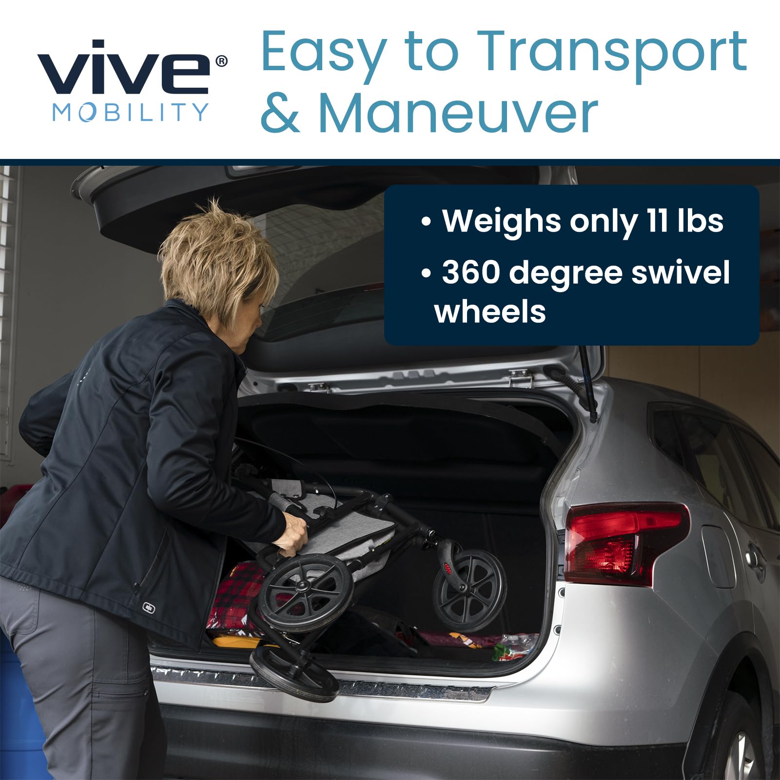 Mobility 3 Wheel Walker - Three Wheeled Rollator for Seniors