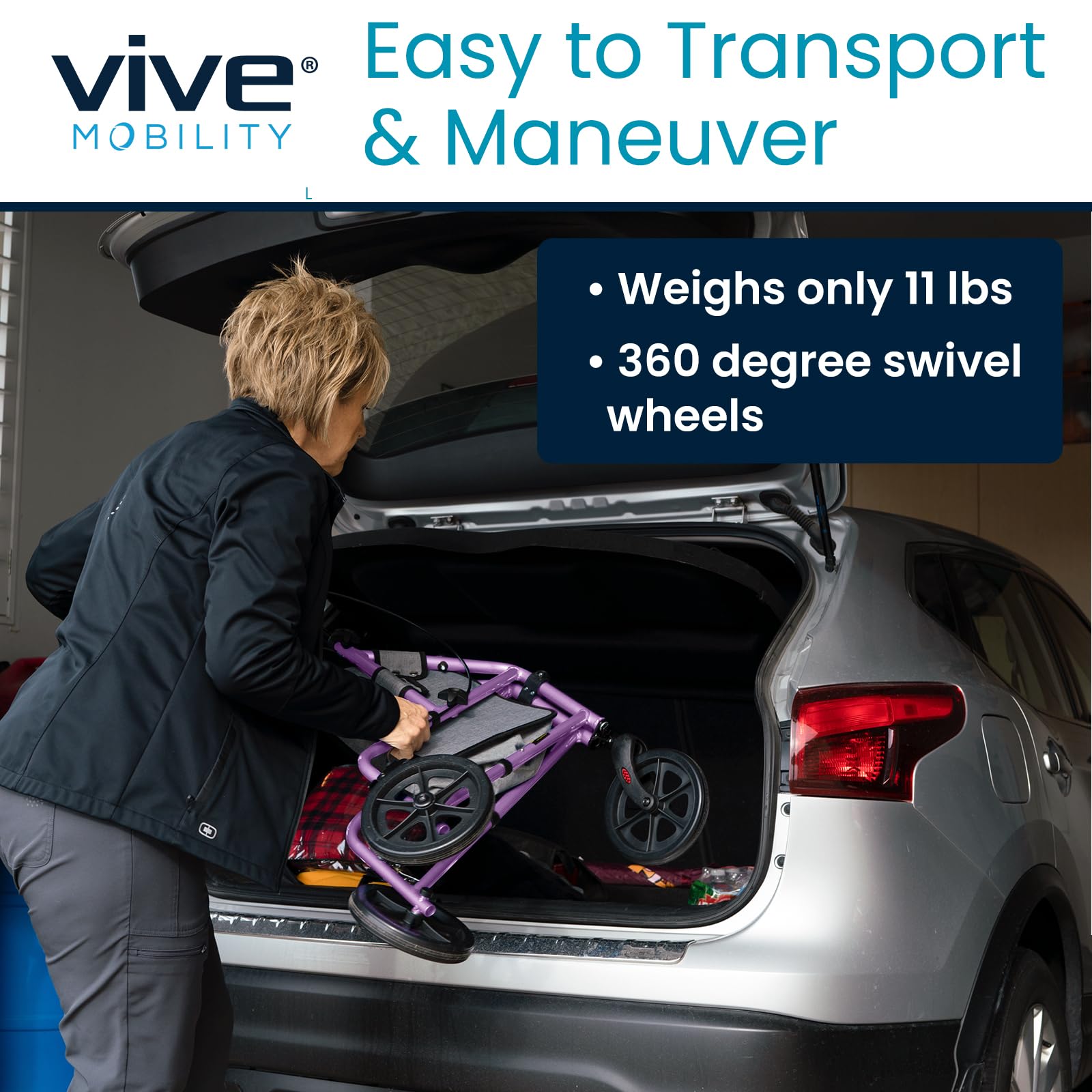Mobility 3 Wheel Walker - Three Wheeled Rollator for Seniors