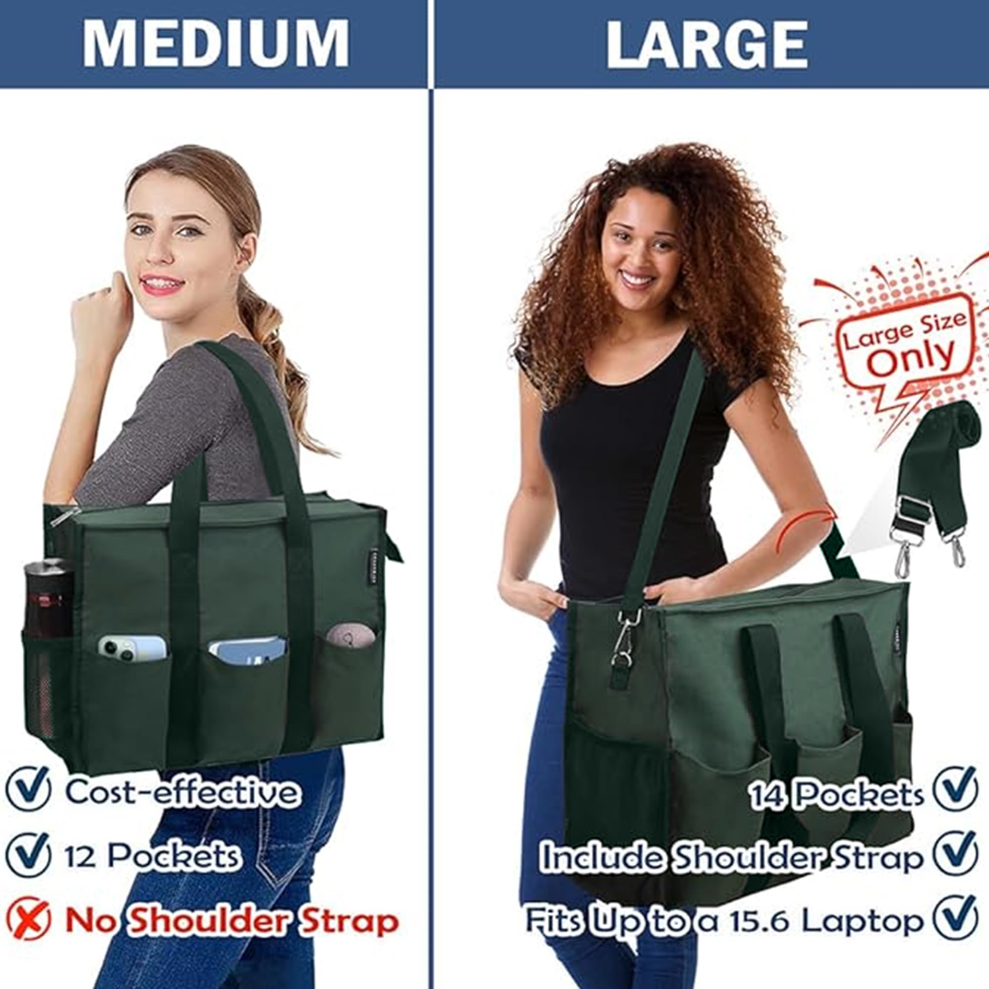 Nurse Bags for Work Nursing Bag Multiple Pockets Waterproof Organizing Zip Top Clinical Bag