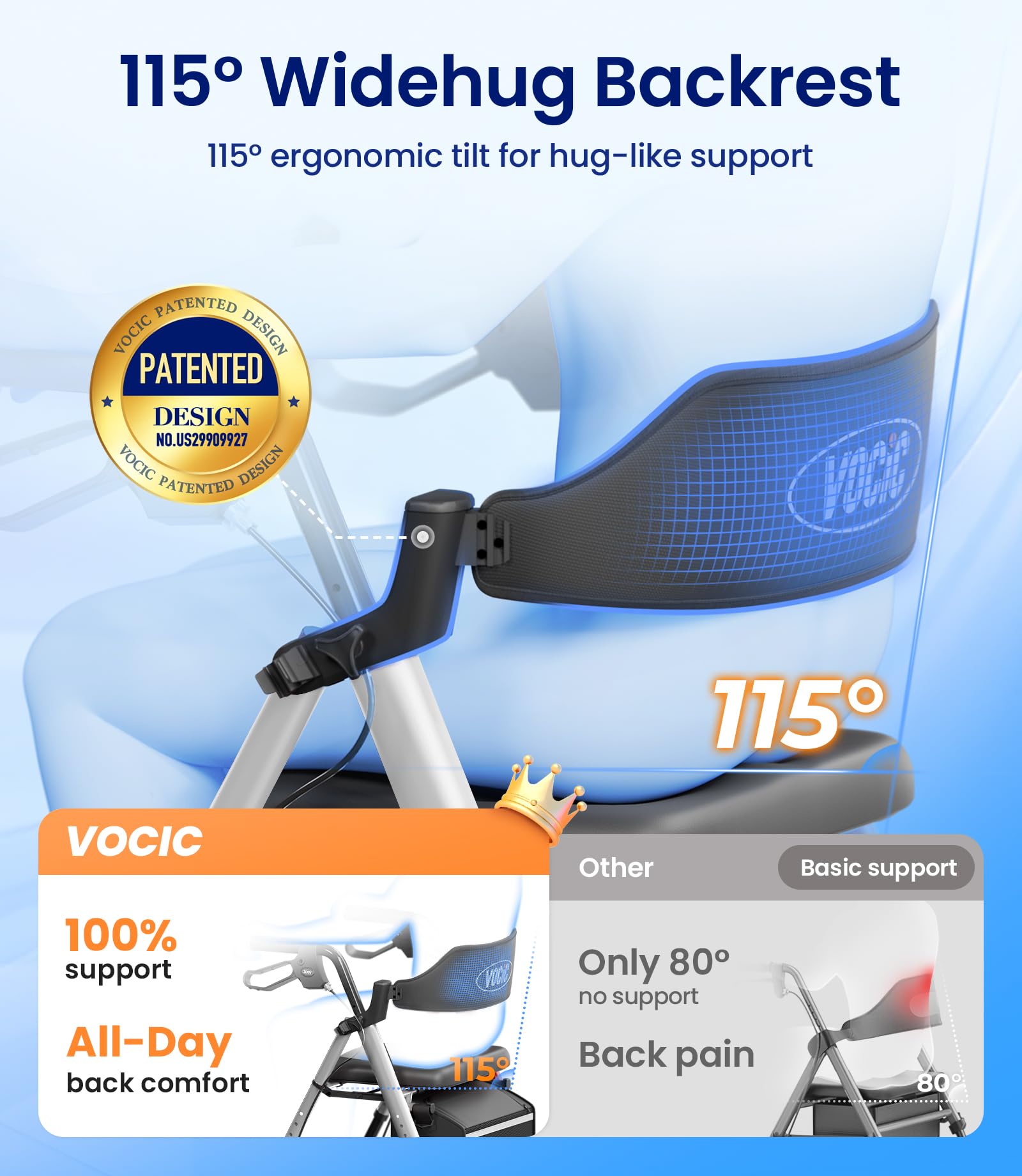 Walkers for Seniors, Z21 Rollator Walker with Seat Supports 350lb