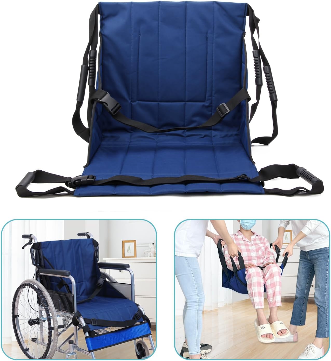 Patient Lift Transfer Belt from Bed to Wheelchair Stair Transfer Emergency Evacuation Chair Pad Safety Medical Lift