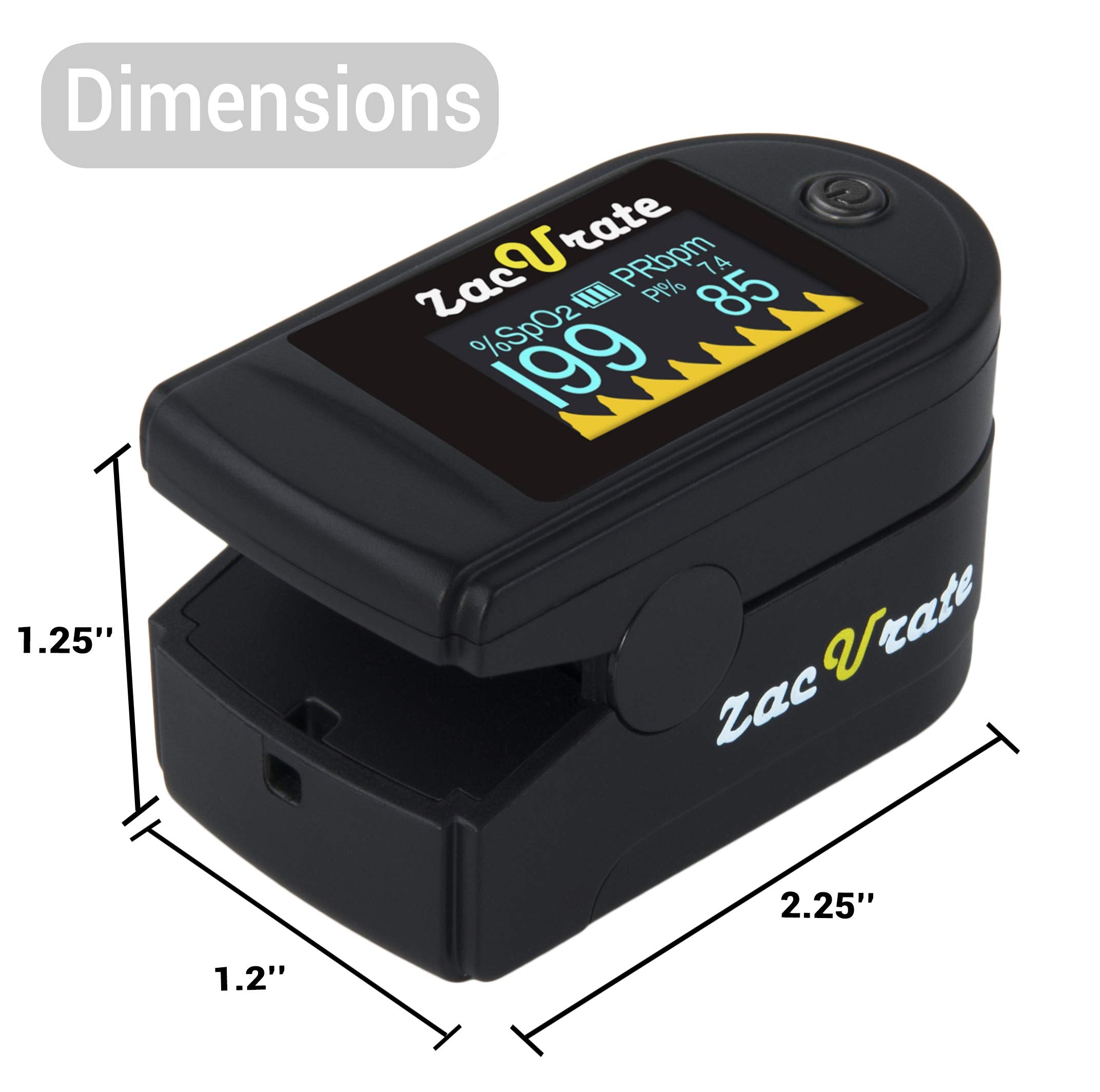 Pro Series 500DL Fingertip Pulse Oximeter Blood Oxygen Saturation Monitor with Silicone Cover, Batteries and Lanyard (Royal Black)