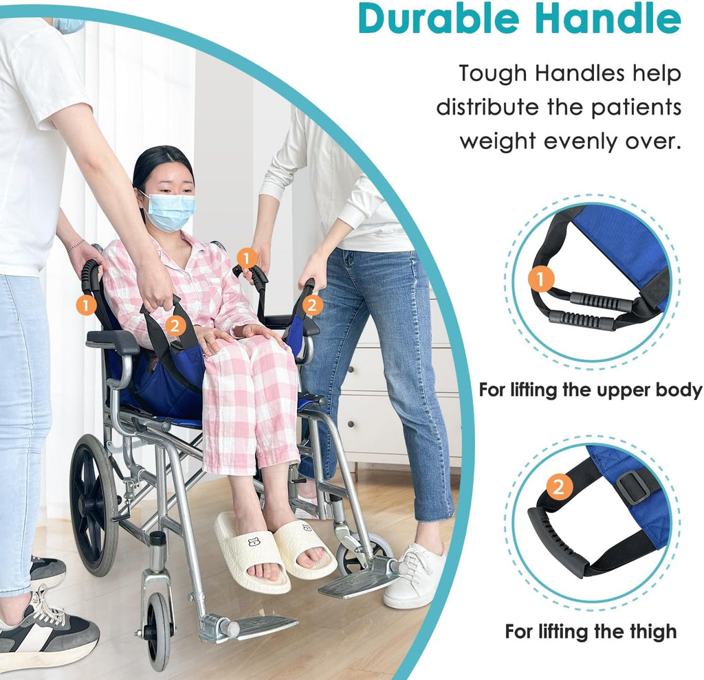 Patient Lift Transfer Belt from Bed to Wheelchair Stair Transfer Emergency Evacuation Chair Pad Safety Medical Lift