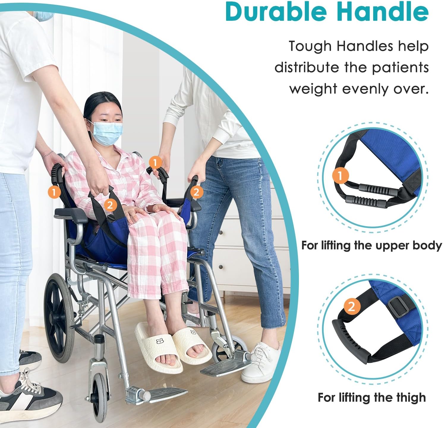 Patient Lift Transfer Belt from Bed to Wheelchair Stair Transfer Emergency Evacuation Chair Pad Safety Medical Lift