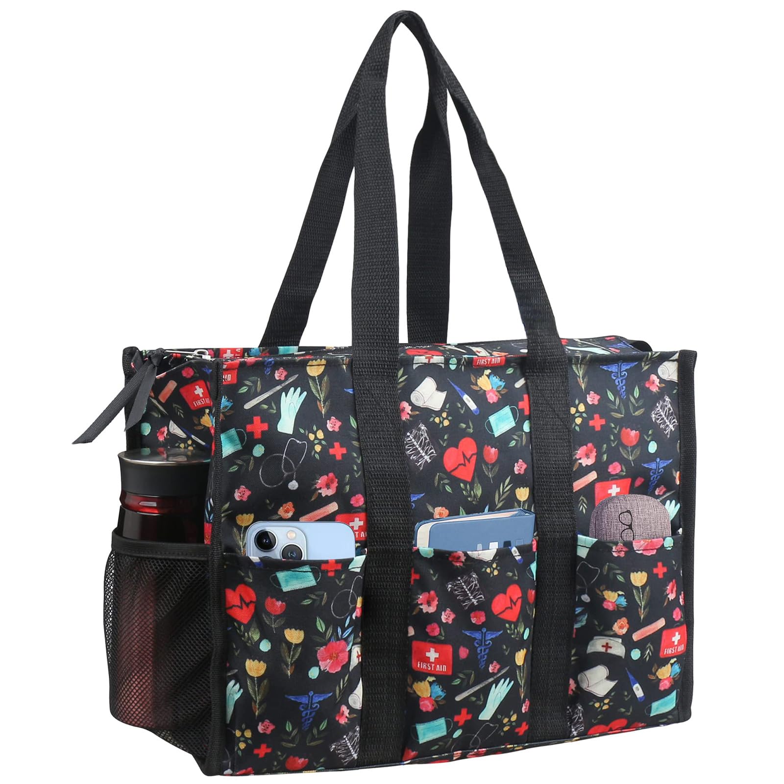 Nurse Bags for Work Nursing Bag Multiple Pockets Waterproof Organizing Zip Top Clinical Bag