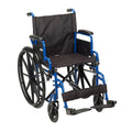 Medical Blue Streak Lightweight Wheelchair - Portable Folding Mobility Aid - Swing-Away