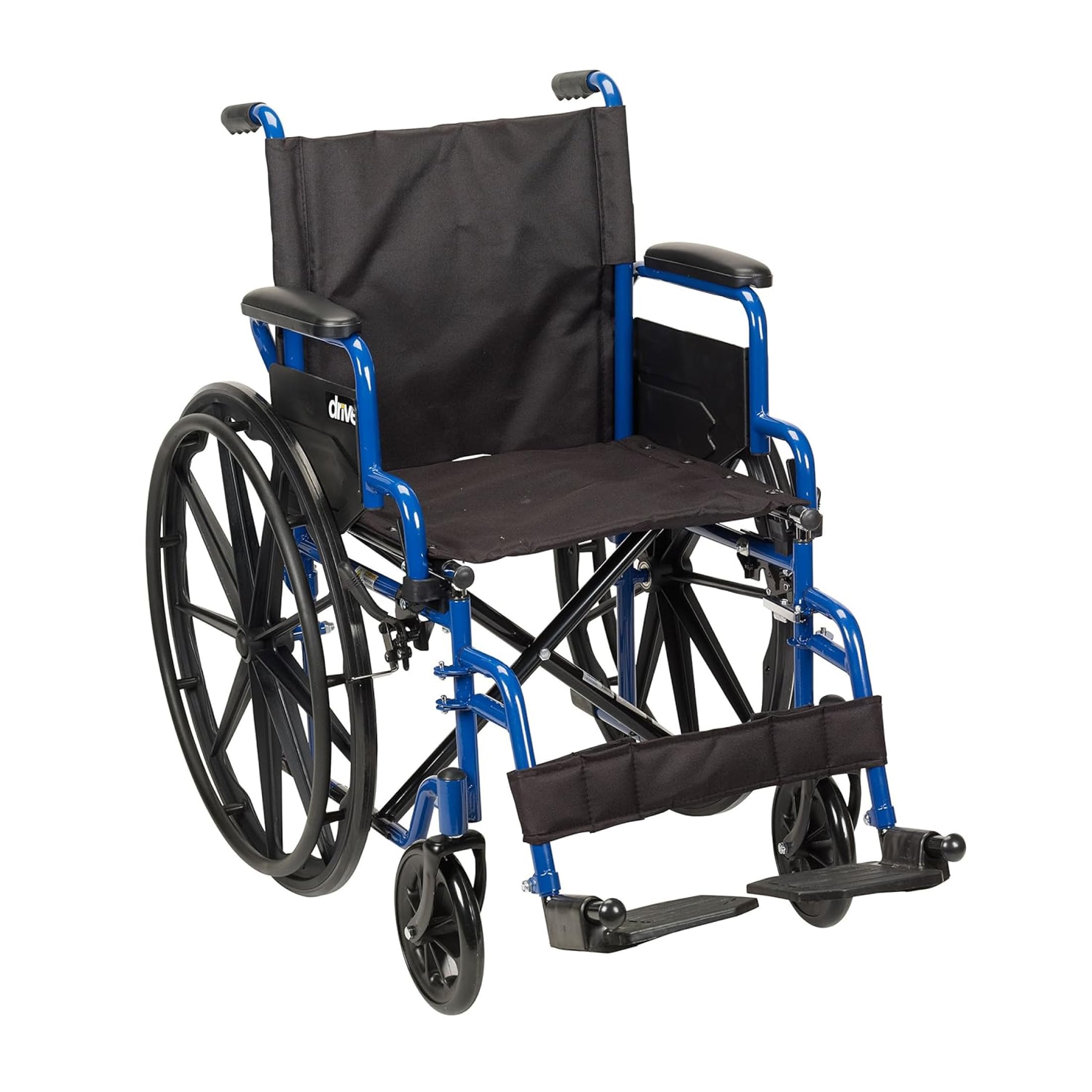 Medical Blue Streak Lightweight Wheelchair - Portable Folding Mobility Aid - Swing-Away