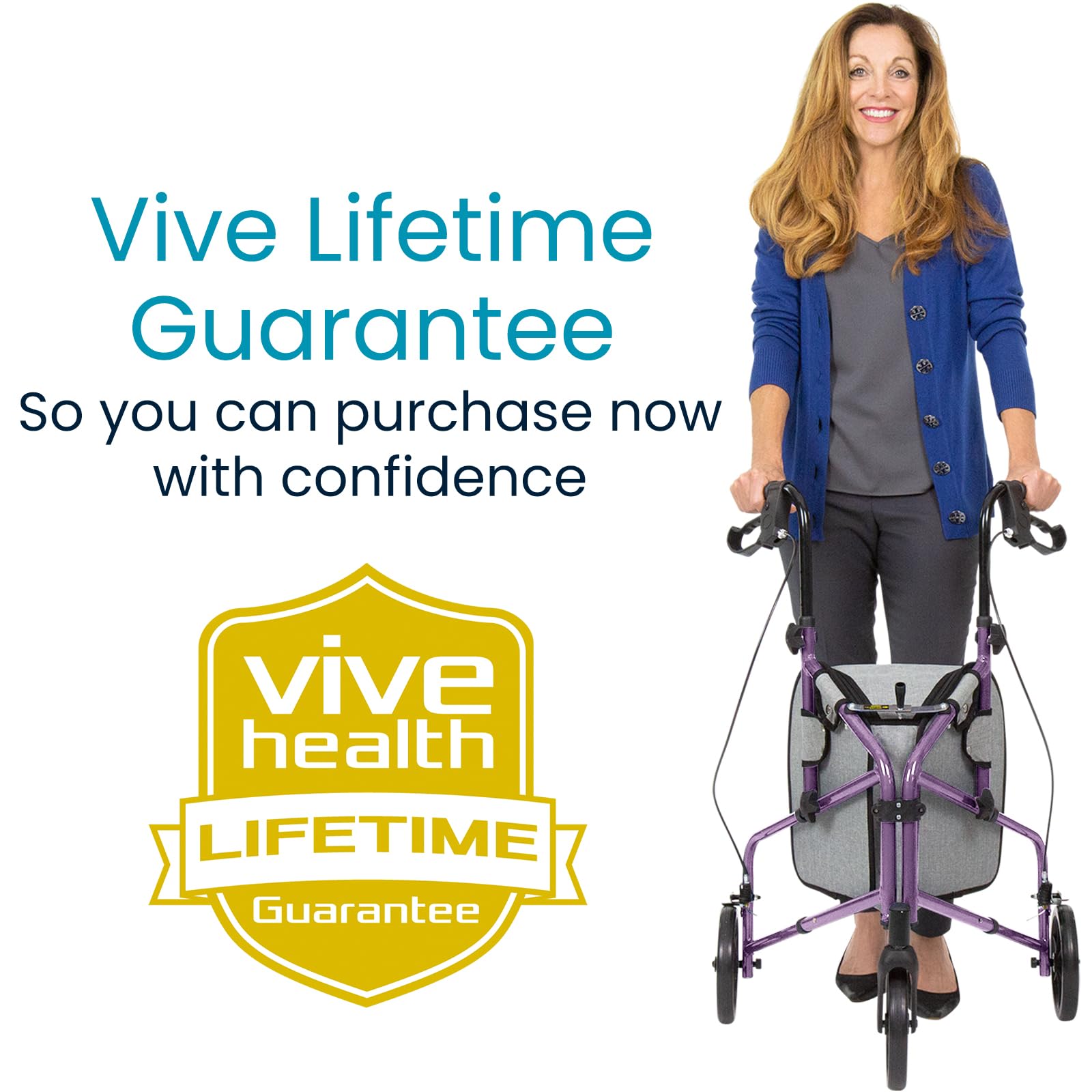 Mobility 3 Wheel Walker - Three Wheeled Rollator for Seniors