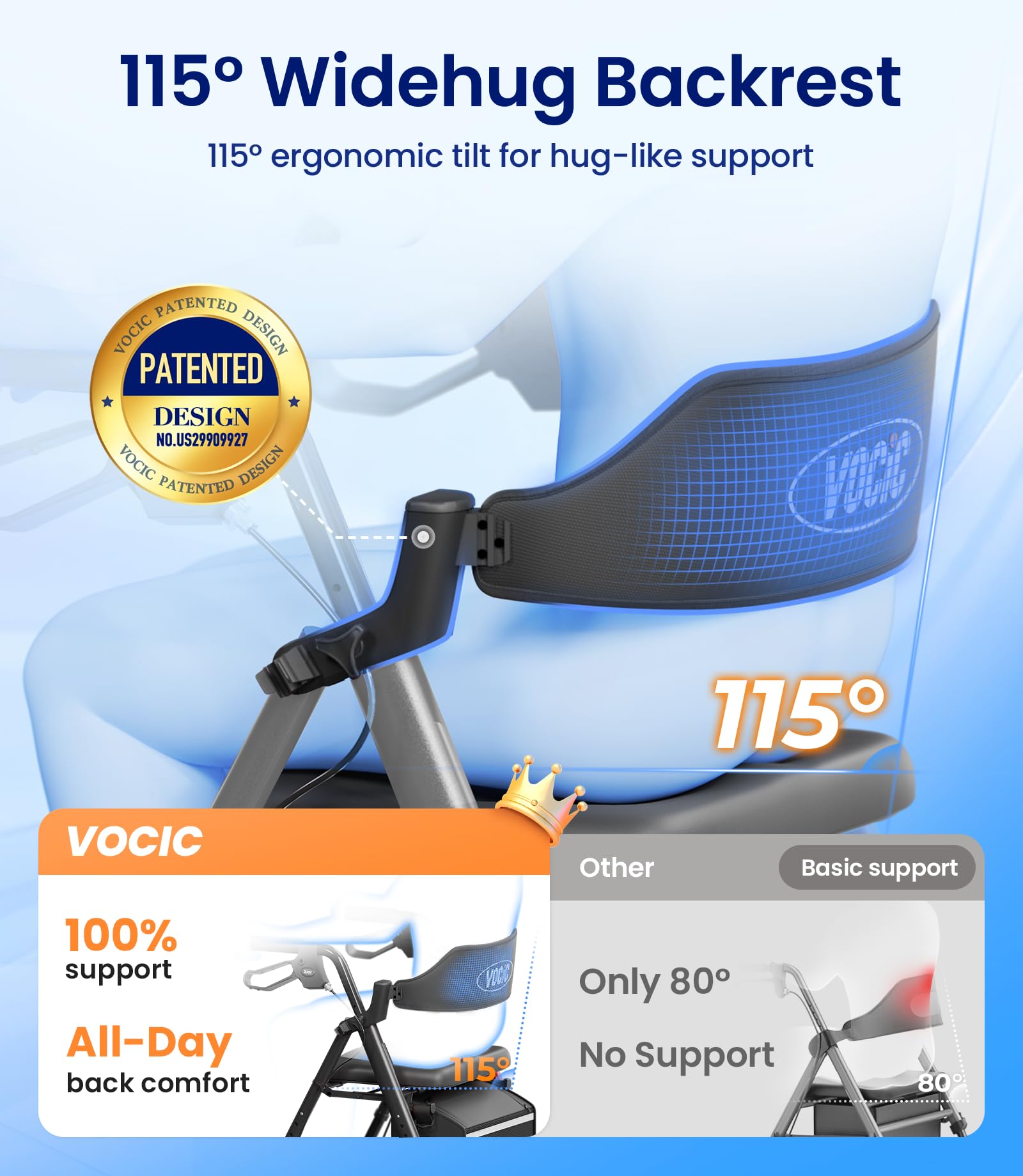 Walkers for Seniors, Z21 Rollator Walker with Seat Supports 350lb