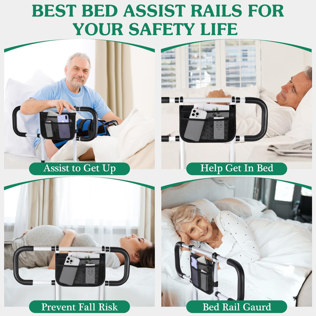 Bed Rails for Elderly Adults Safety - Extended Bed Assist Rail for Seniors - Adjustable Beds Side