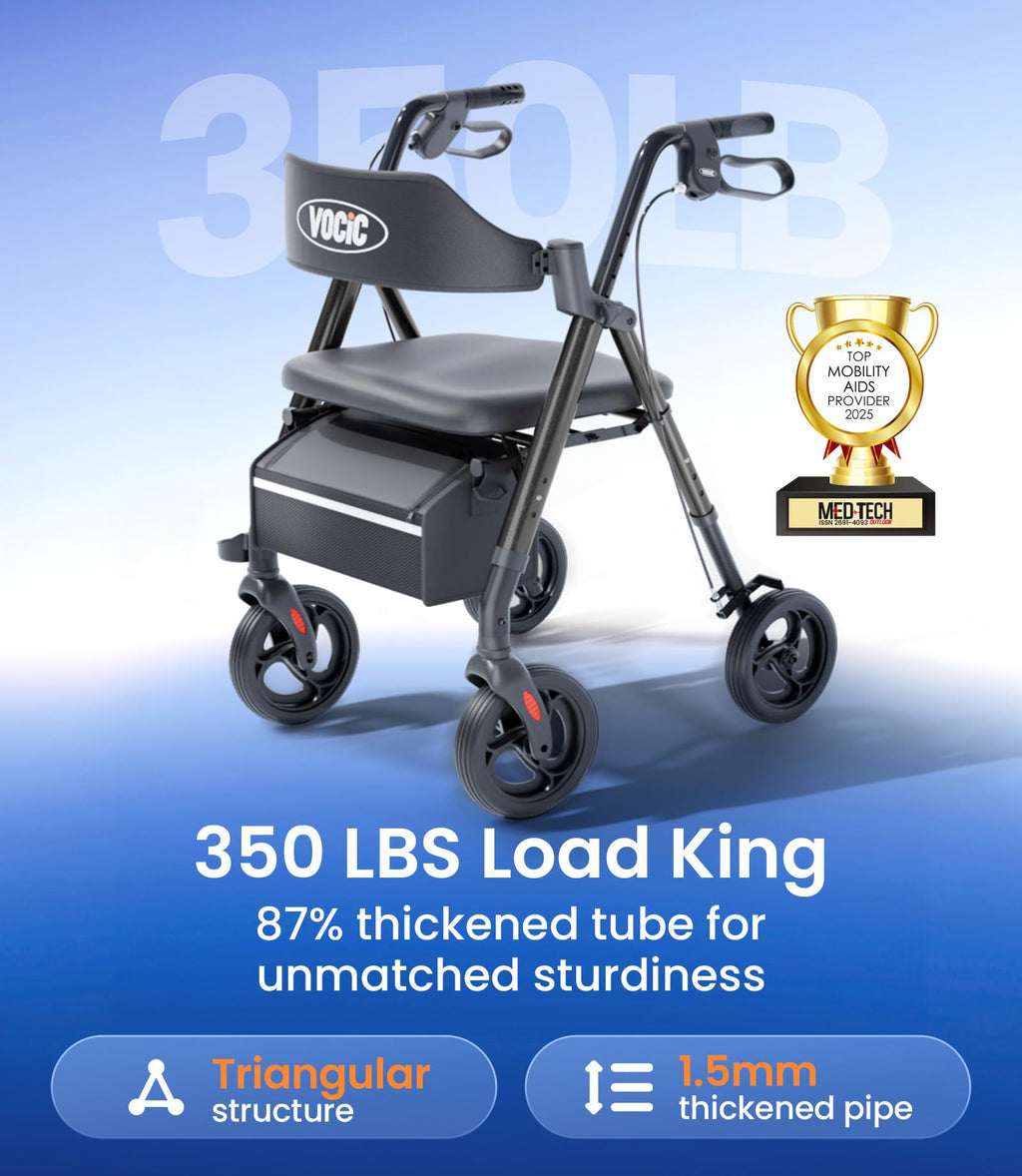 Walkers for Seniors, Z21 Rollator Walker with Seat Supports 350lb