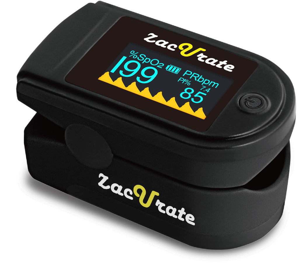 Pro Series 500DL Fingertip Pulse Oximeter Blood Oxygen Saturation Monitor with Silicone Cover, Batteries and Lanyard (Royal Black)