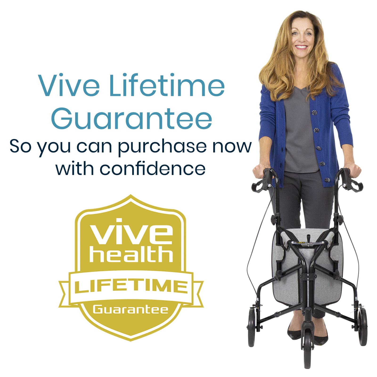Mobility 3 Wheel Walker - Three Wheeled Rollator for Seniors