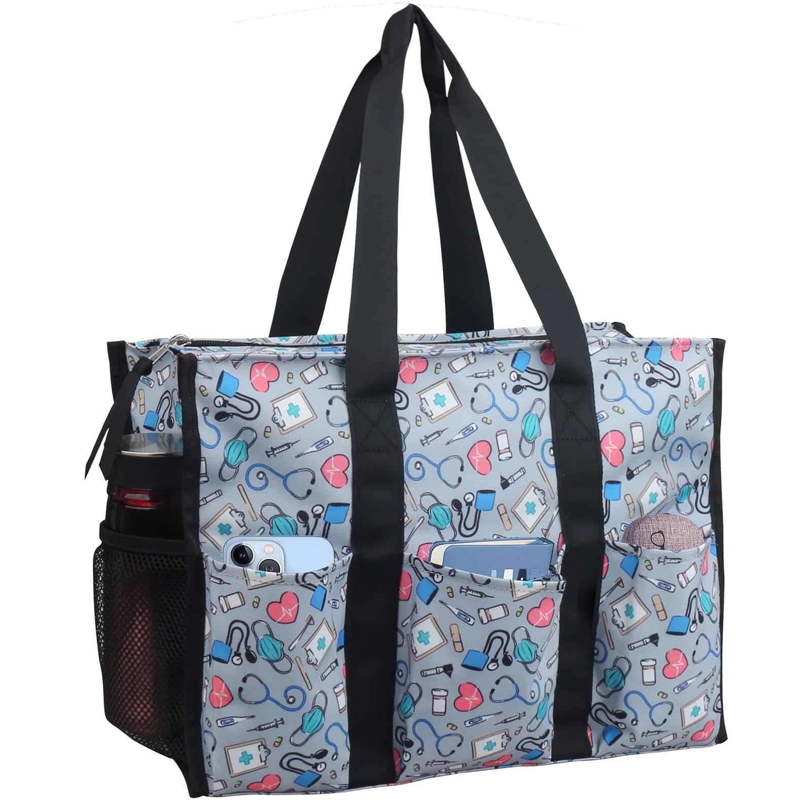 Nurse Bags for Work Nursing Bag Multiple Pockets Waterproof Organizing Zip Top Clinical Bag