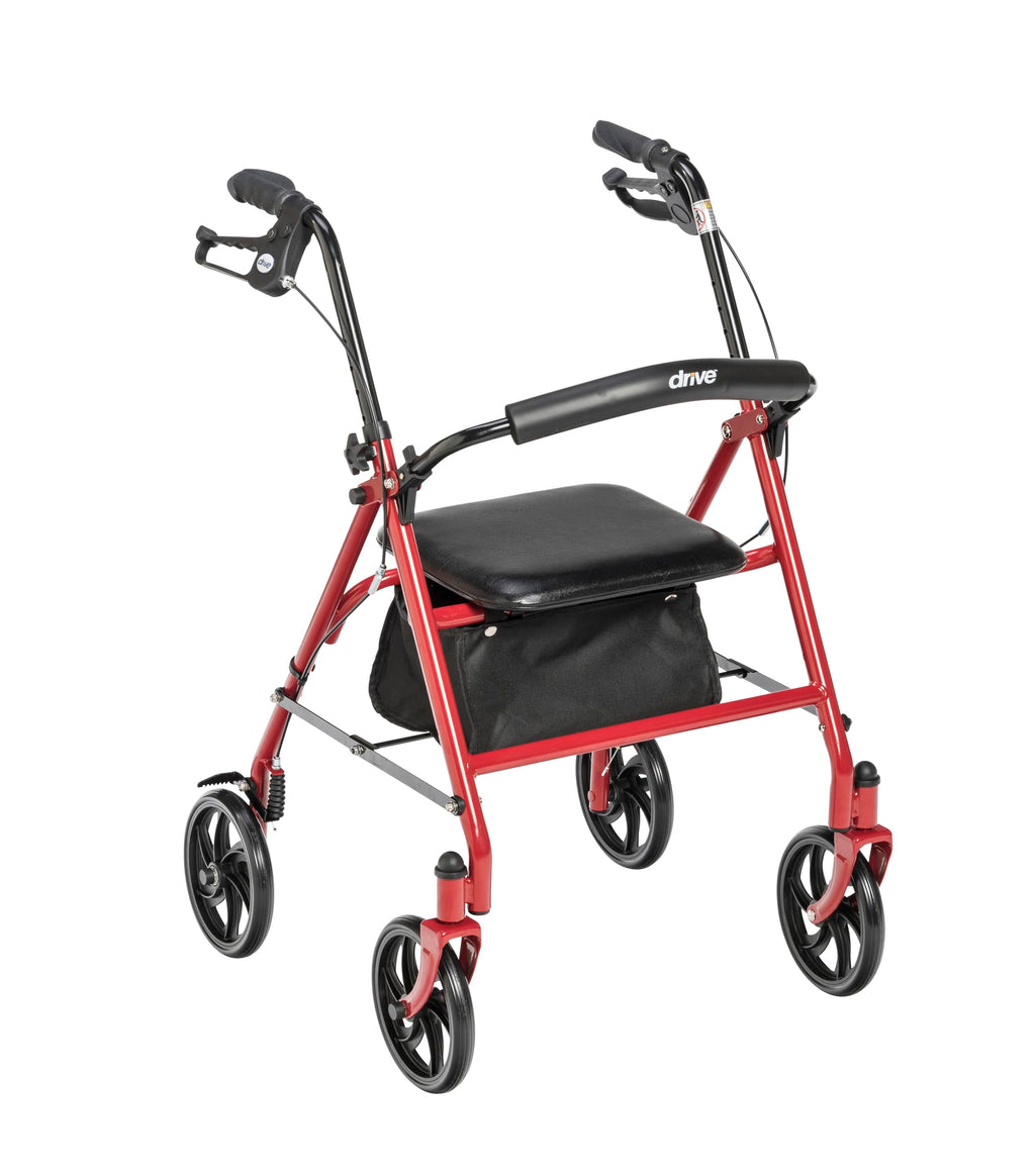 Medical Rollator Walker with Seat - Stable Mobility Support - Height Adjustable