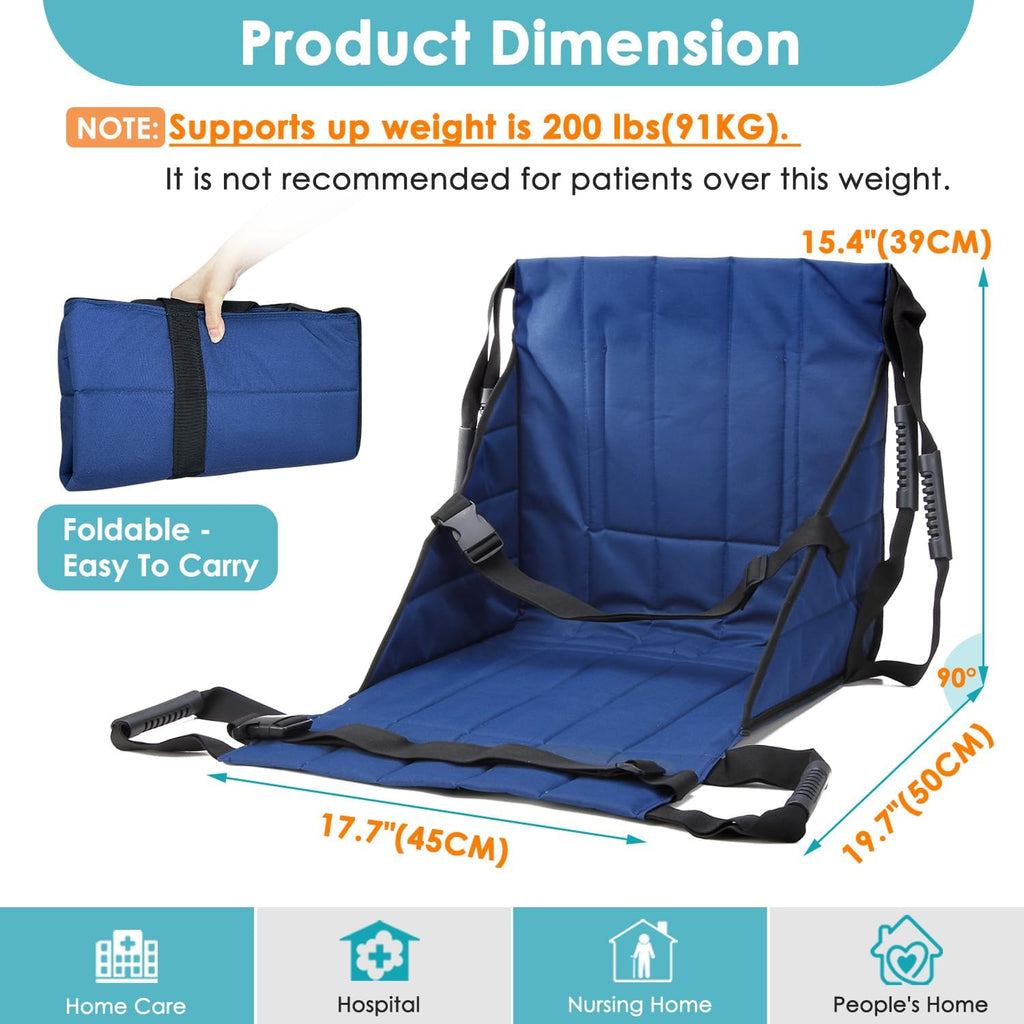 Patient Lift Transfer Belt from Bed to Wheelchair Stair Transfer Emergency Evacuation Chair Pad Safety Medical Lift