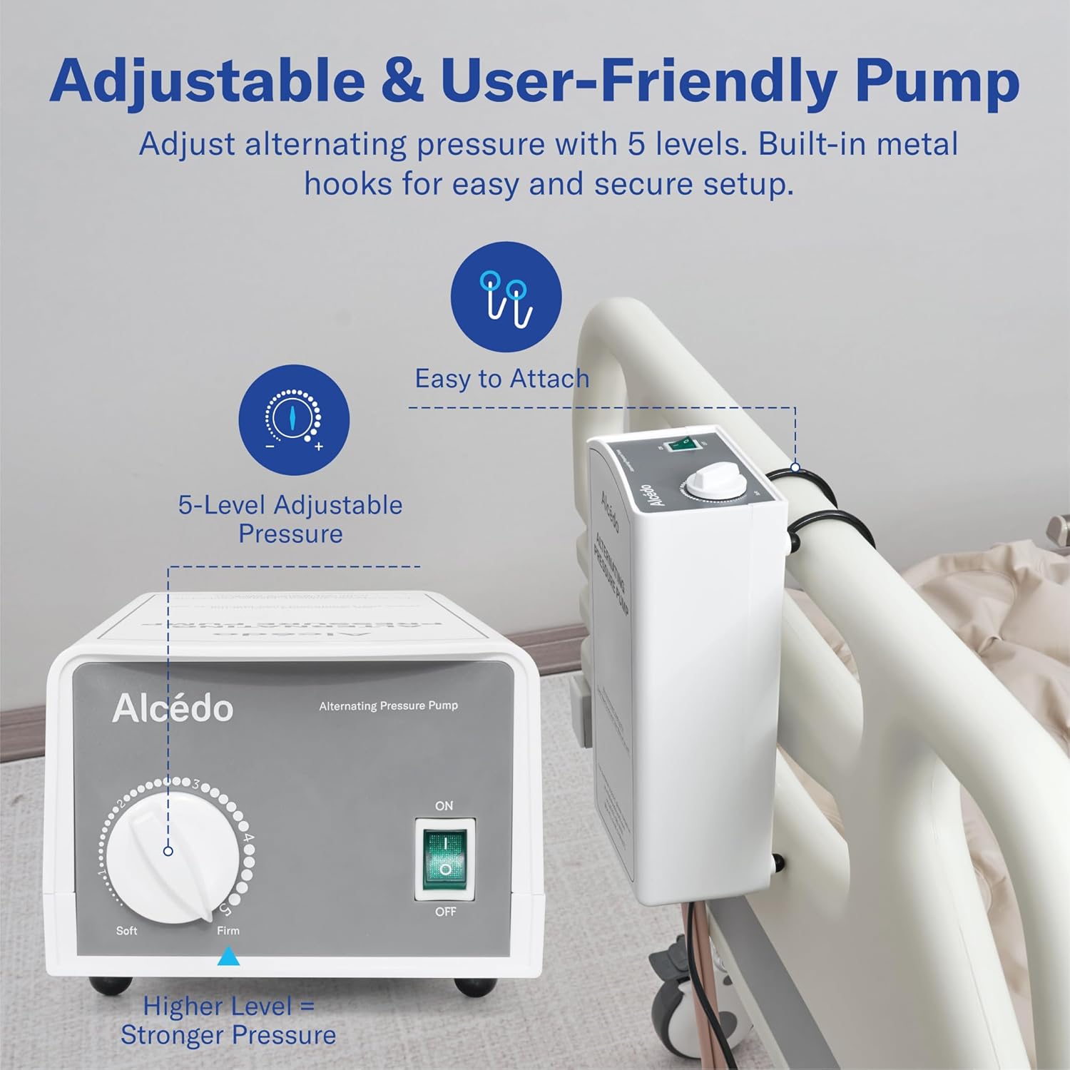 Air Pressure Mattress Pad for Bed Sore and Ulcer Prevention, Hospital & Home Use Medical Mattress Topper for Bedridden Patient