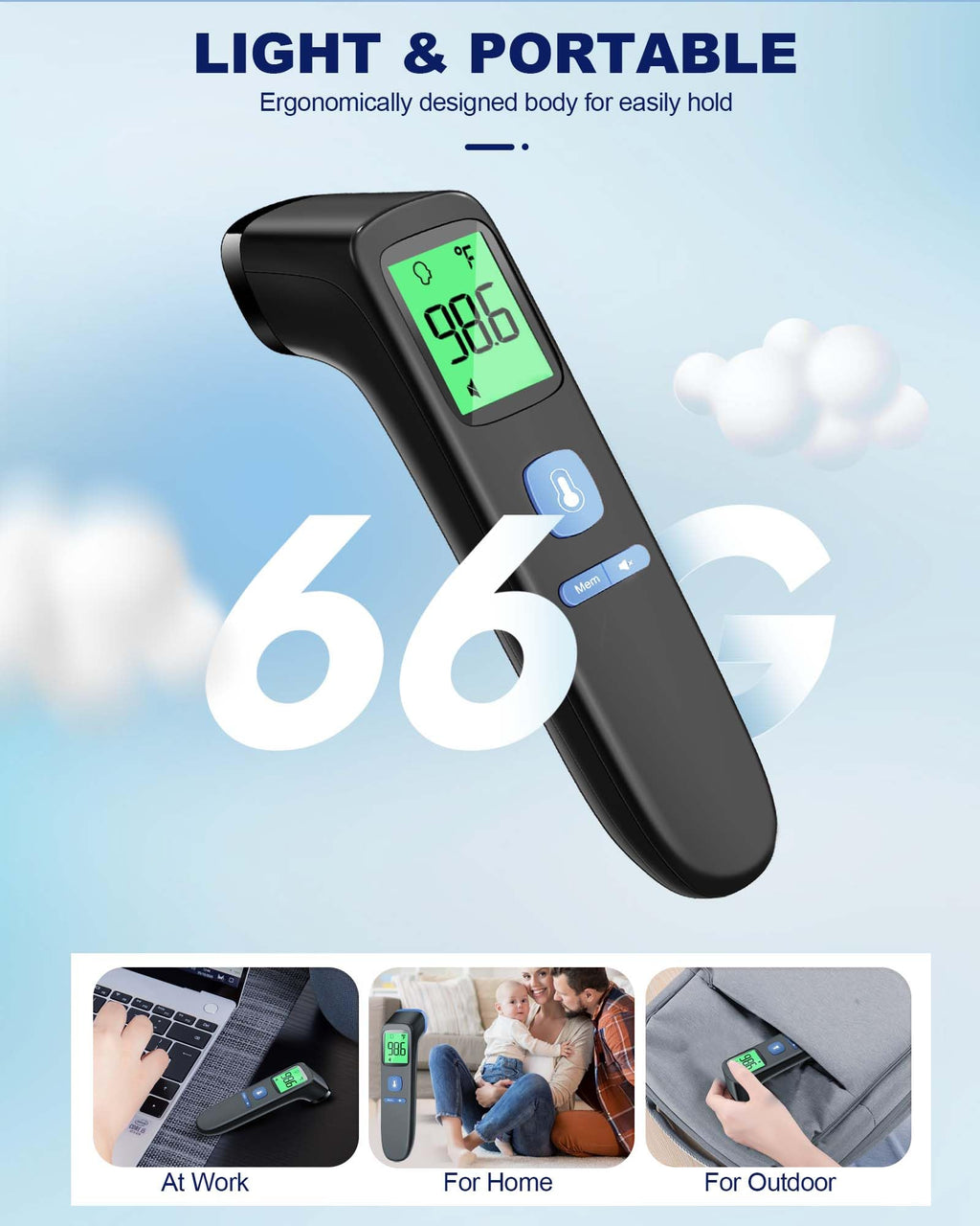 No-Touch Forehead Thermometer for Adults