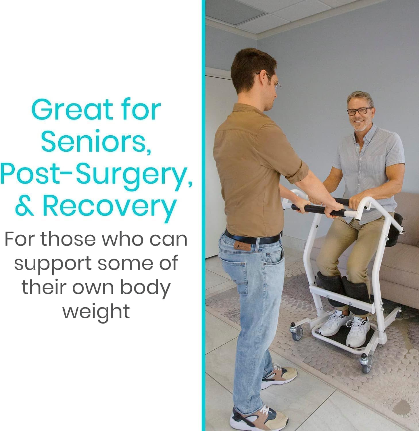 Mobility Sit to Stand Patient Lift for Handicapped - Stand Assist Lift Aid for Home Care Use