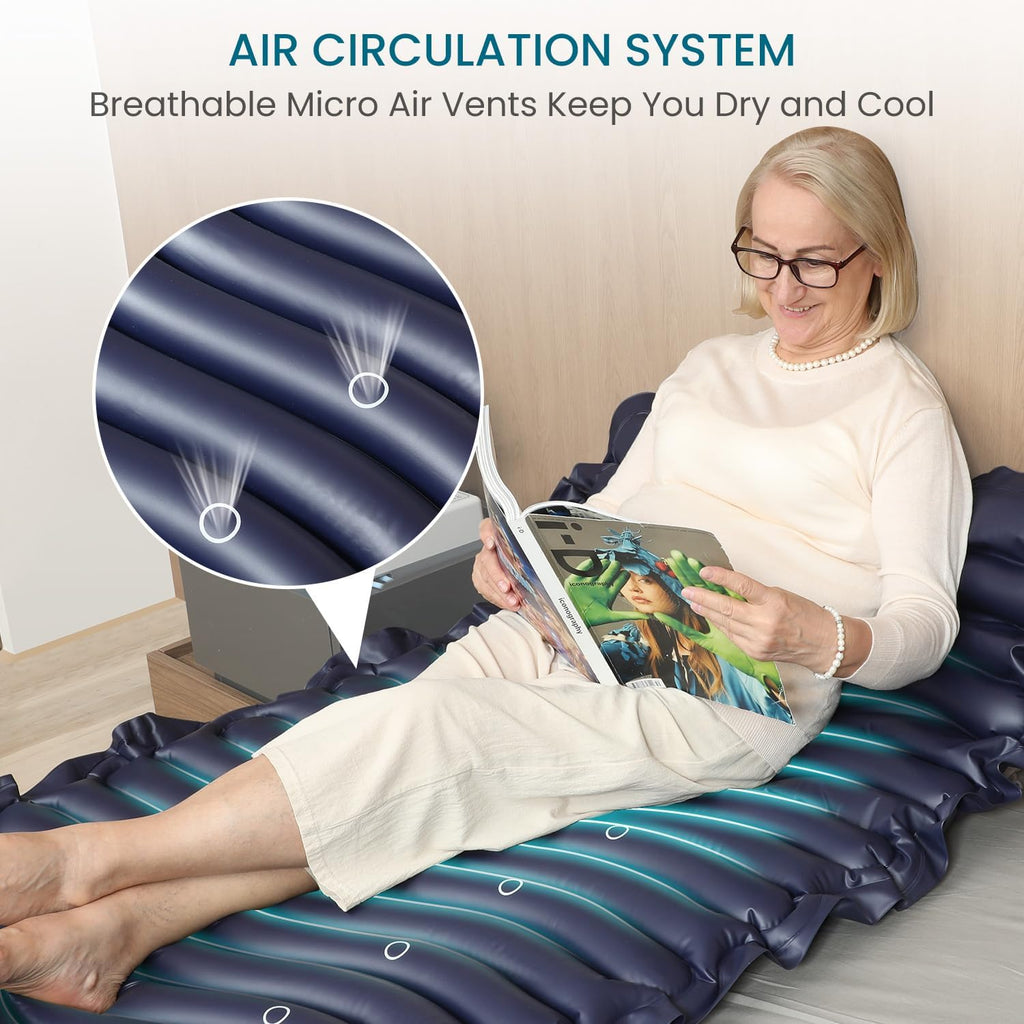 Alternating Air Pressure Mattress Pad, Bed Sore Prevention, Hospital Bed Mattress Topper with Whisper Quiet Pump