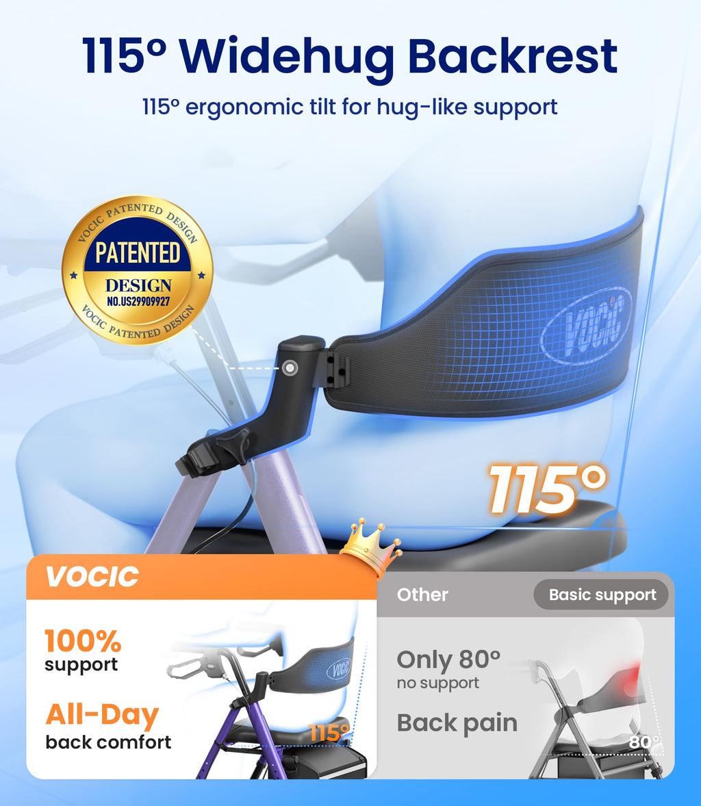 Walkers for Seniors, Z21 Rollator Walker with Seat Supports 350lb