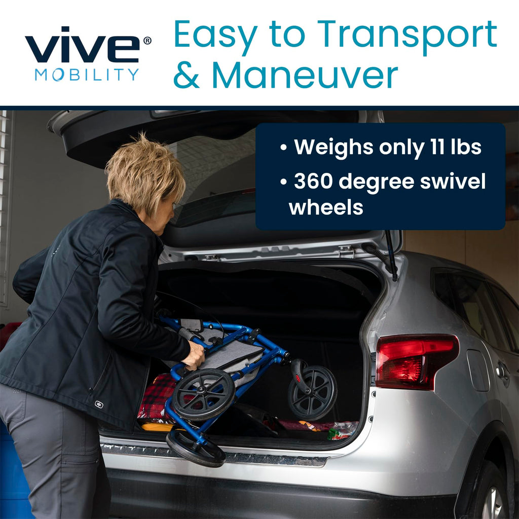 Mobility 3 Wheel Walker - Three Wheeled Rollator for Seniors