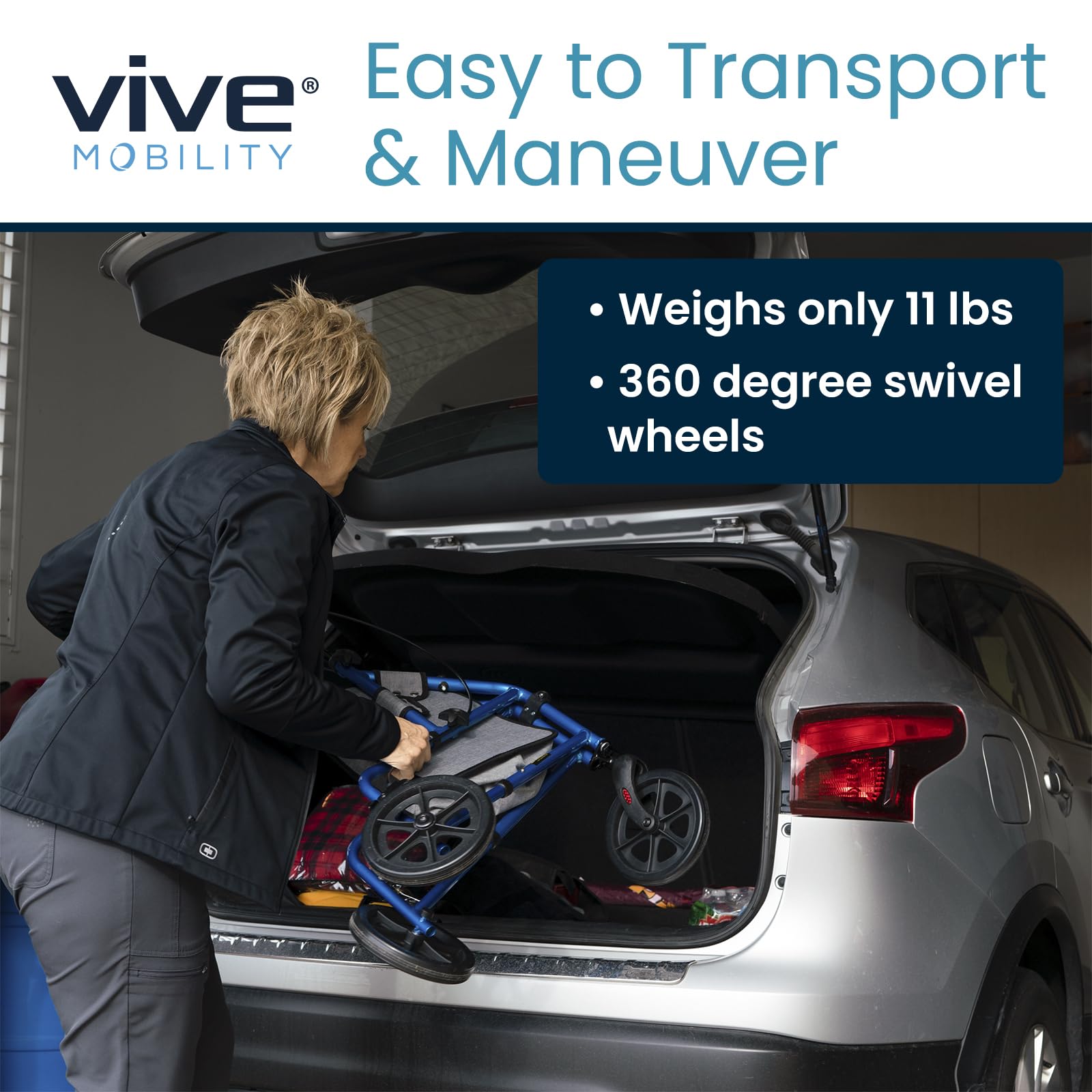 Mobility 3 Wheel Walker - Three Wheeled Rollator for Seniors