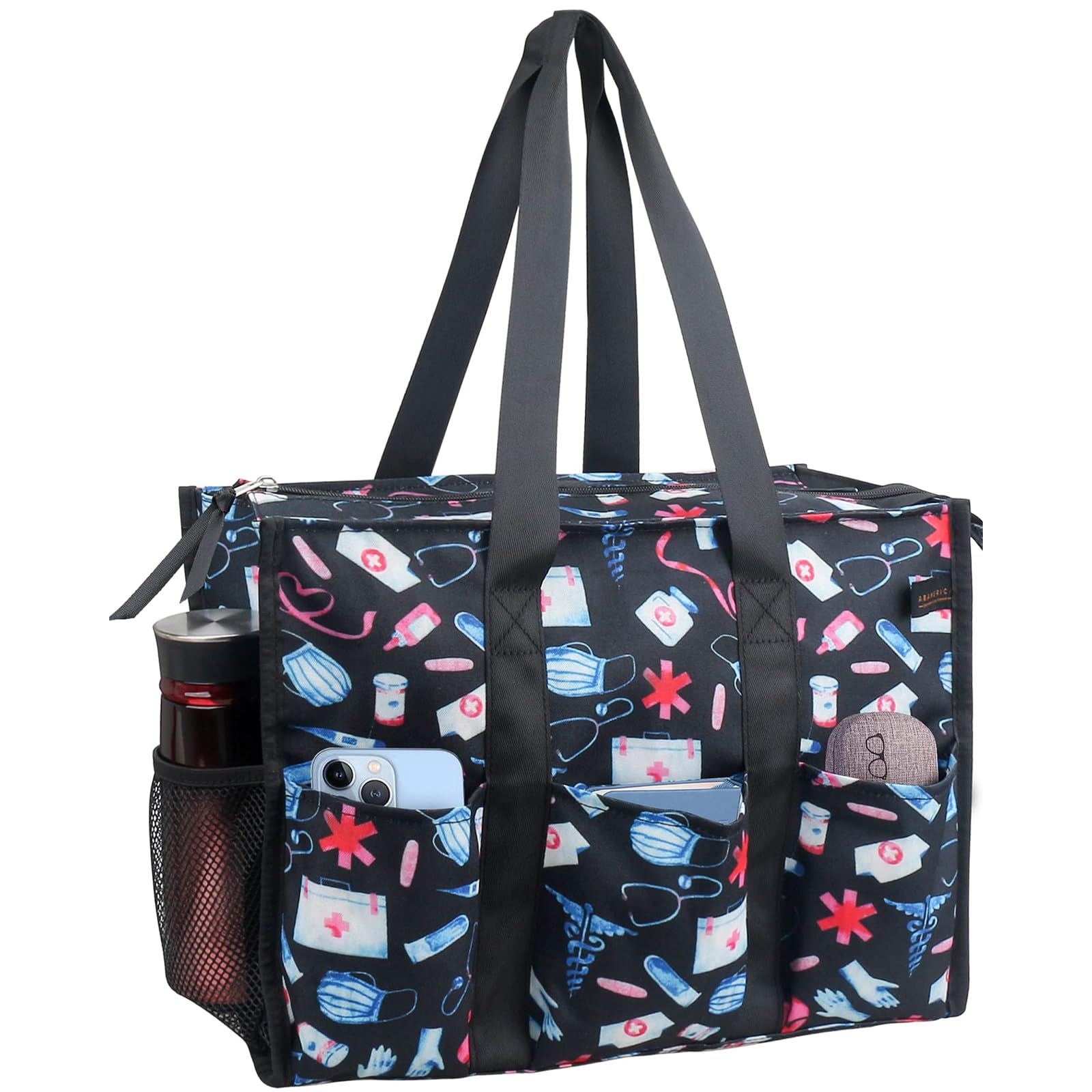 Nurse Bags for Work Nursing Bag Multiple Pockets Waterproof Organizing Zip Top Clinical Bag