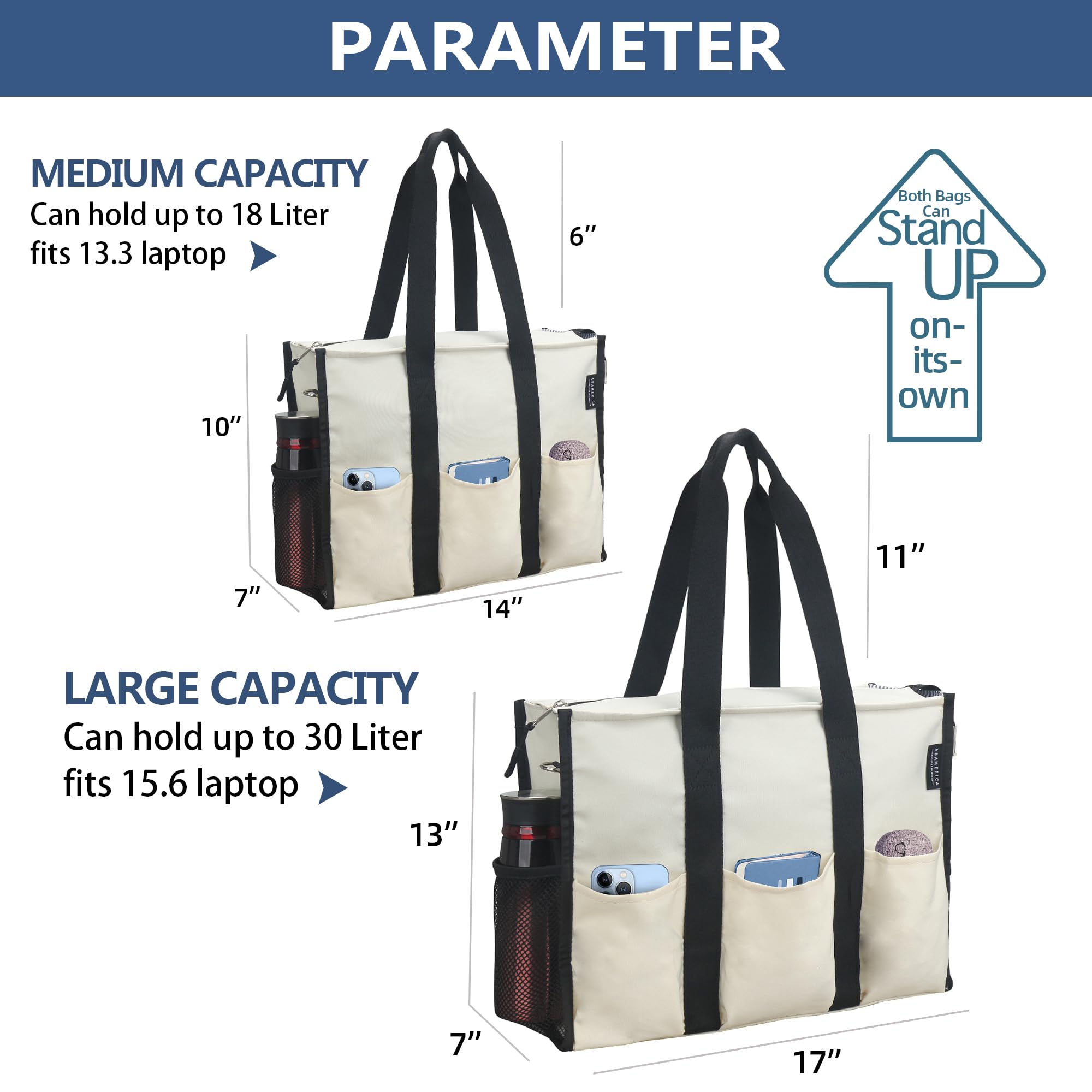 Nurse Bags for Work Nursing Bag Multiple Pockets Waterproof Organizing Zip Top Clinical Bag