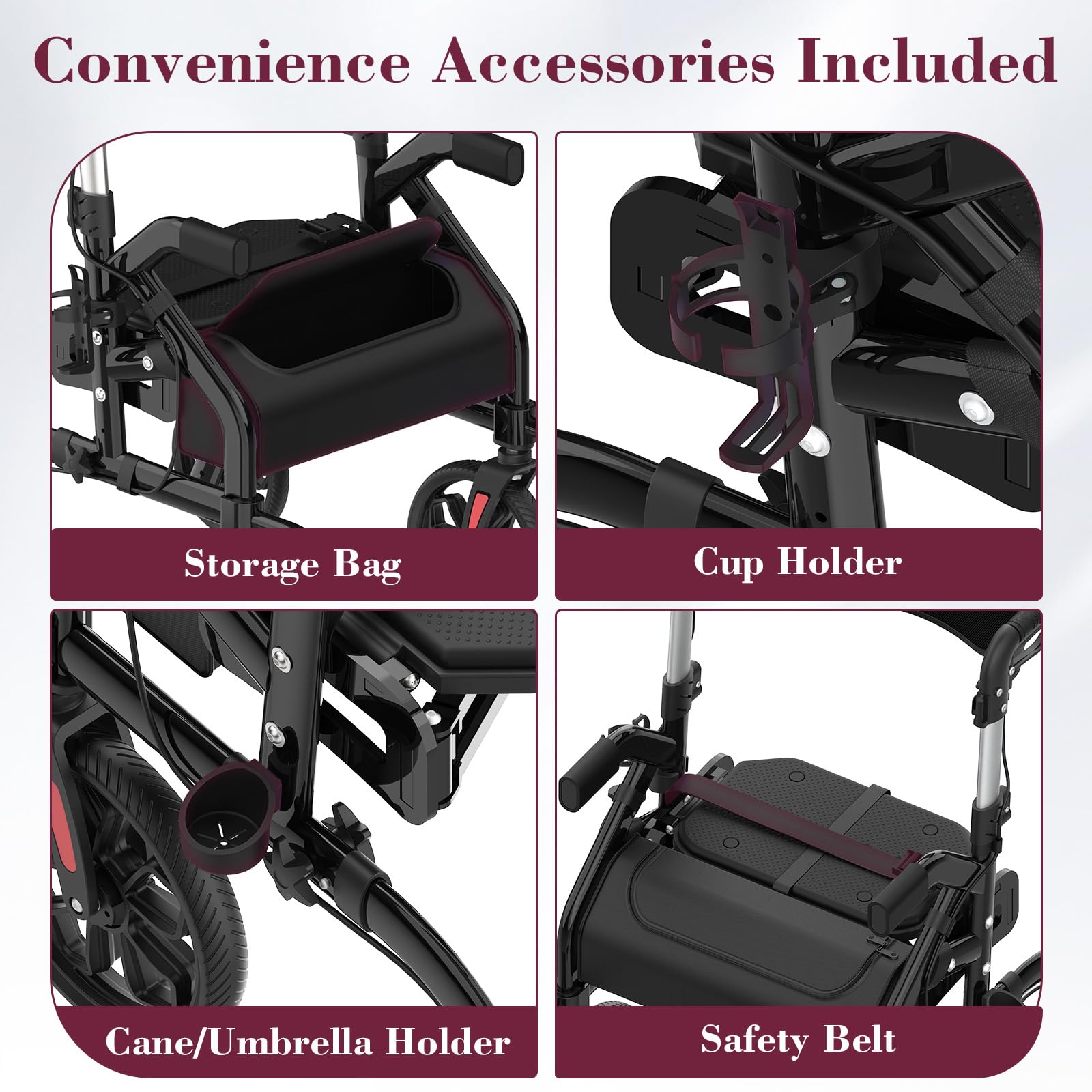 Walkers for Seniors, 2 in 1 Rollator Walker with Seat, 10" Front & 8" Rear Big Wheels, Walker Wheelchair Combo