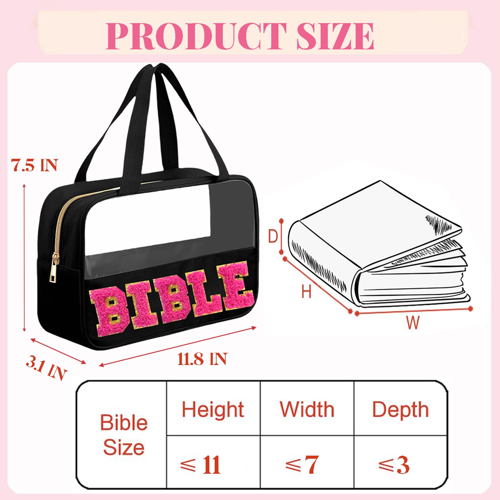 Letter MEDS Bag Clear Medical Medicine bag for Traveling Preppy Emergency Patch Bag with Handle