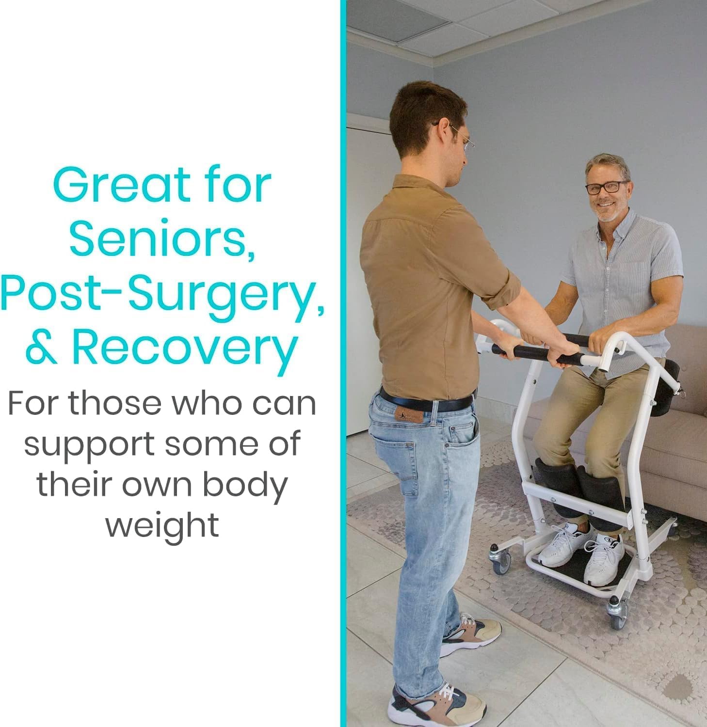 Mobility Sit to Stand Patient Lift for Handicapped - Stand Assist Lift Aid for Home Care Use