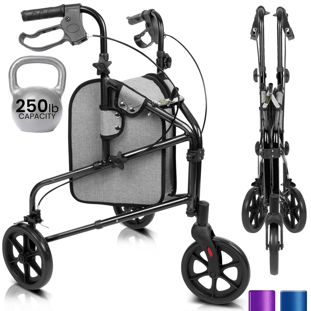 Mobility 3 Wheel Walker - Three Wheeled Rollator for Seniors